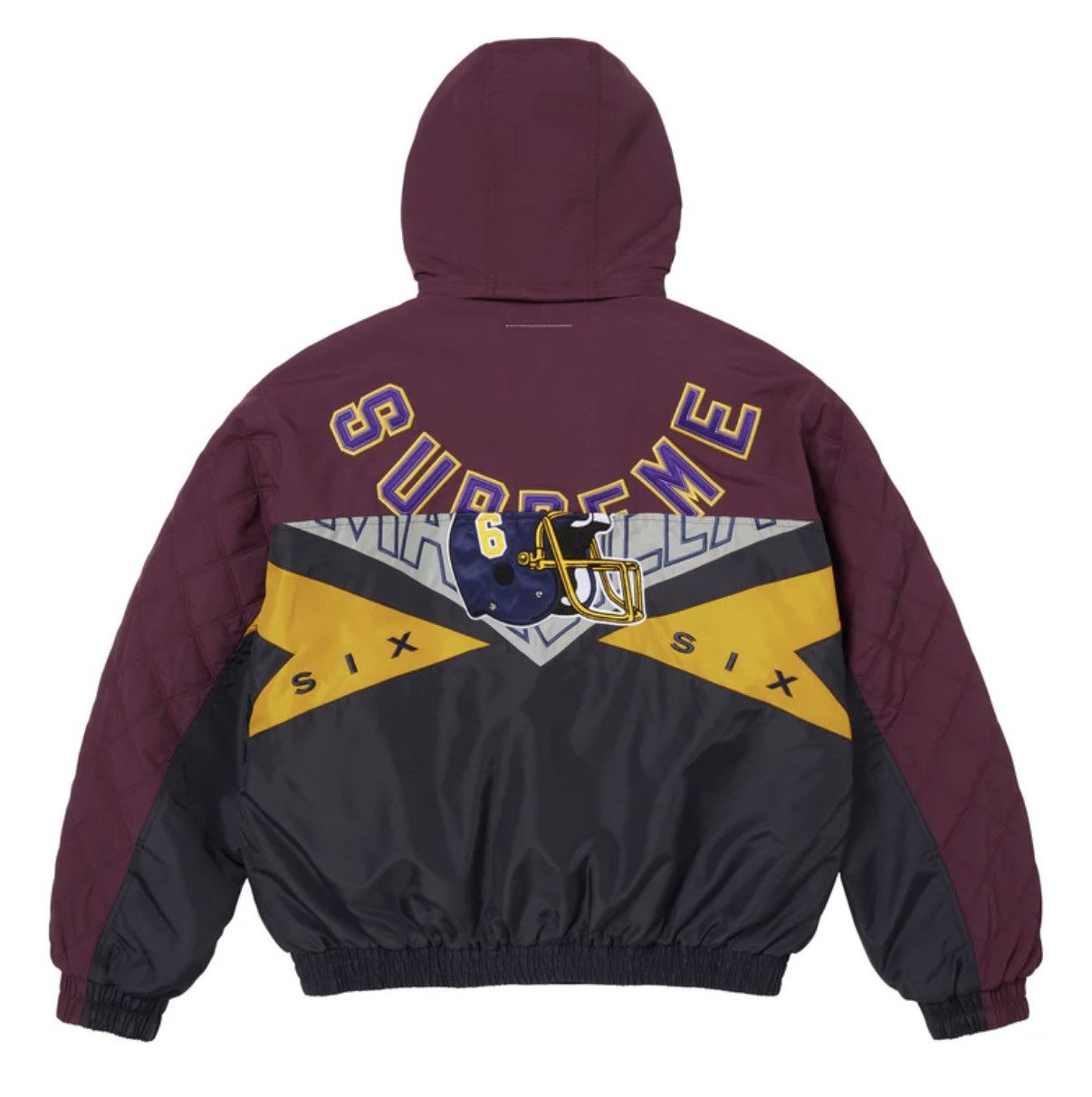 Maison Margiela × Supreme Supreme MM6 split stadium jacket burgundy Size US L / EU 52-54 / 3 - 3 Thumbnail