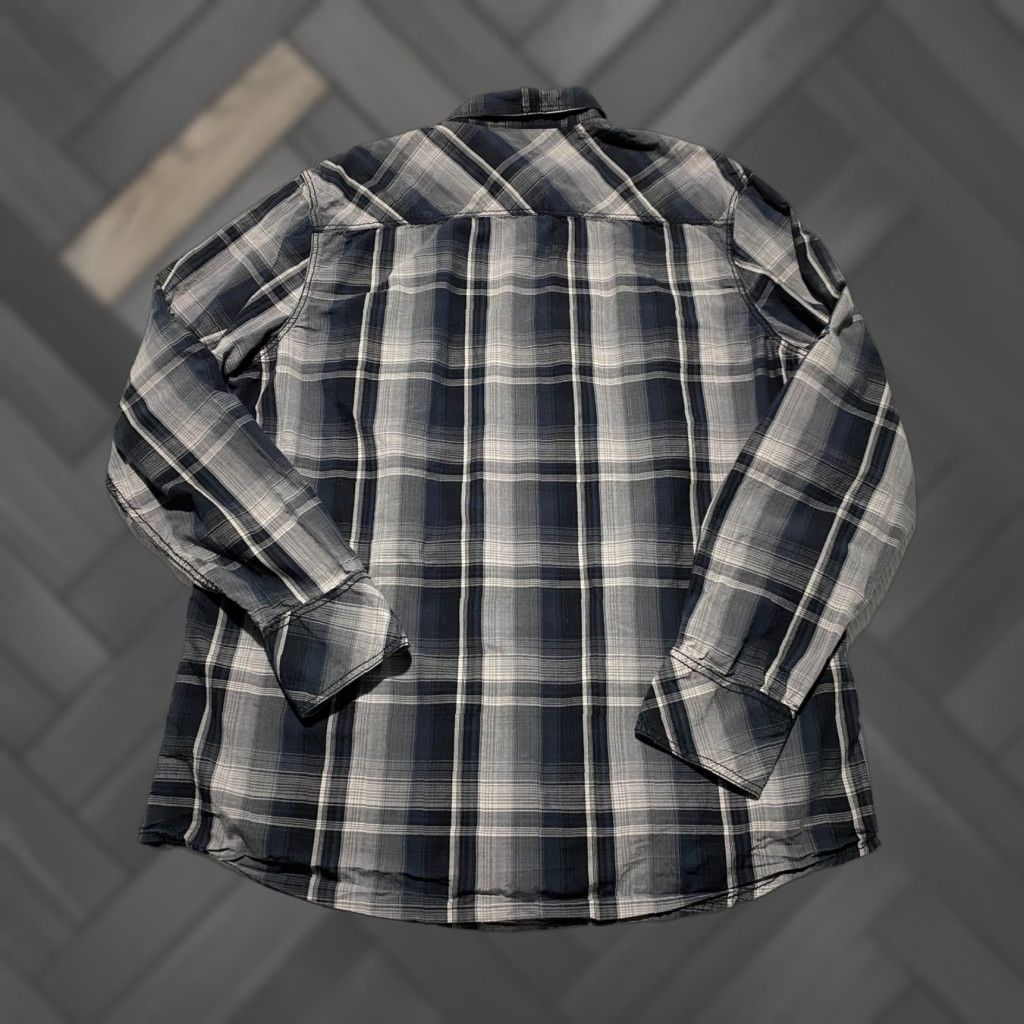 Vintage INC International Concepts Mens Large Plaid Snap Front Shirt Epaulets Size US L / EU 52-54 / 3 - 1 Thumbnail