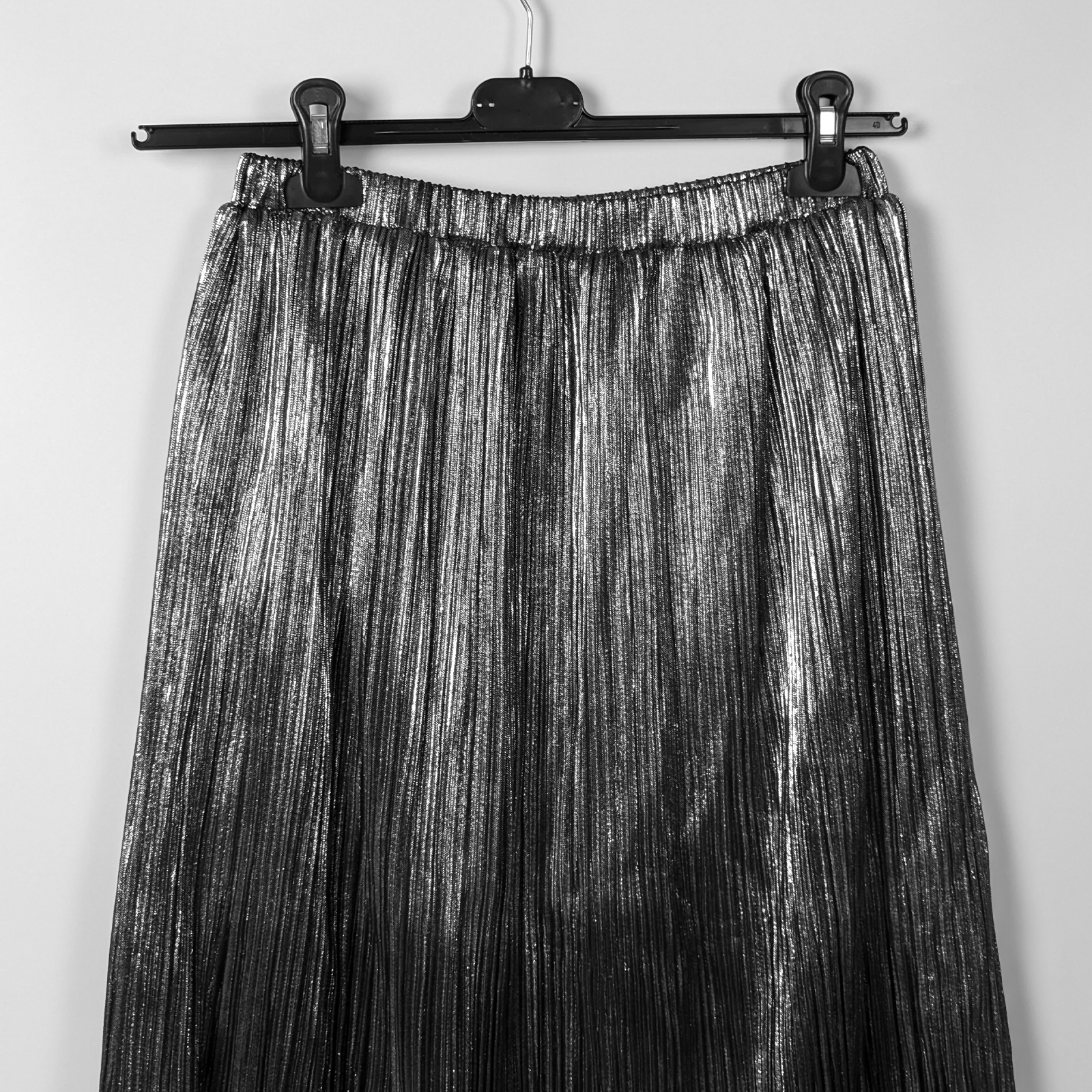 Diesel Diesel Pleated Y2K Silver Metallic Maxi Long Skirt Size 34" / US 12 / IT 48 - 2 Thumbnail