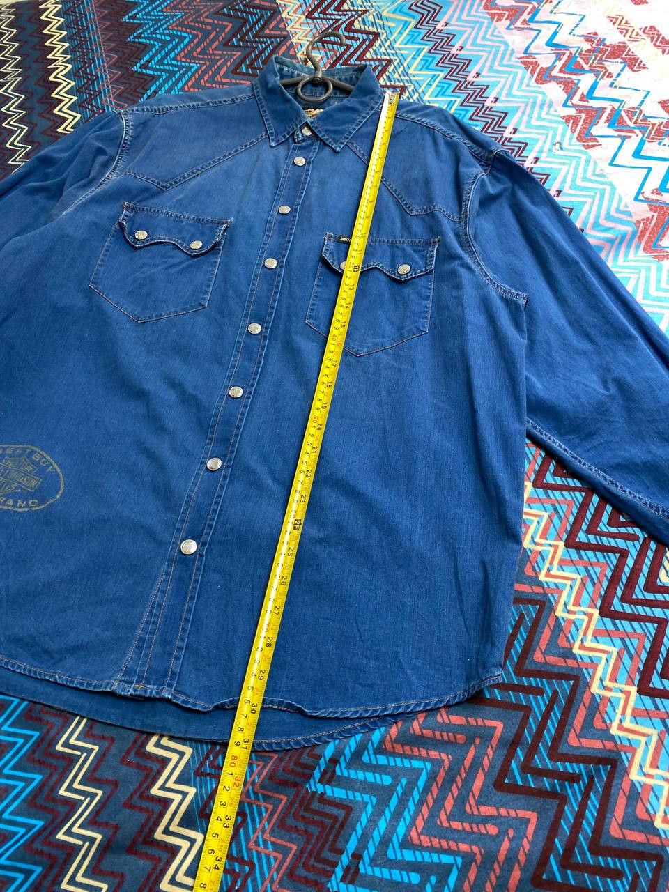 Harley Davidson × Vintage Vintage 90s Harley Davidson Denim Button Up Shirt Size US XL / EU 56 / 4 - 11 Thumbnail