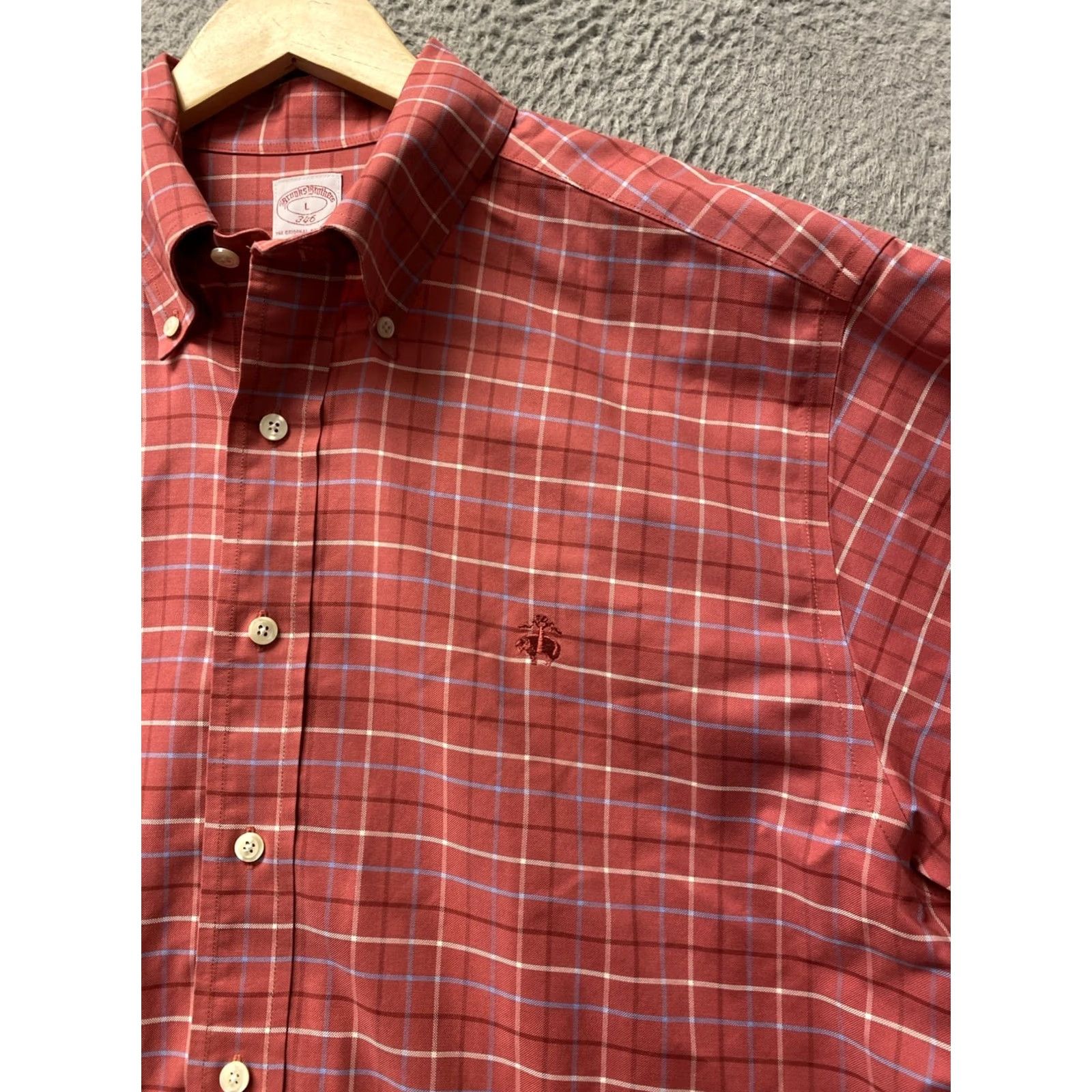Brooks Brothers Brooks Brothers Button-Down Shirt Mens L Coral Plaid Multicolor Long Sleeve Cotton Woven Button-Up Casual Work Travel Regular Size US L / EU 52-54 / 3 - 3 Thumbnail