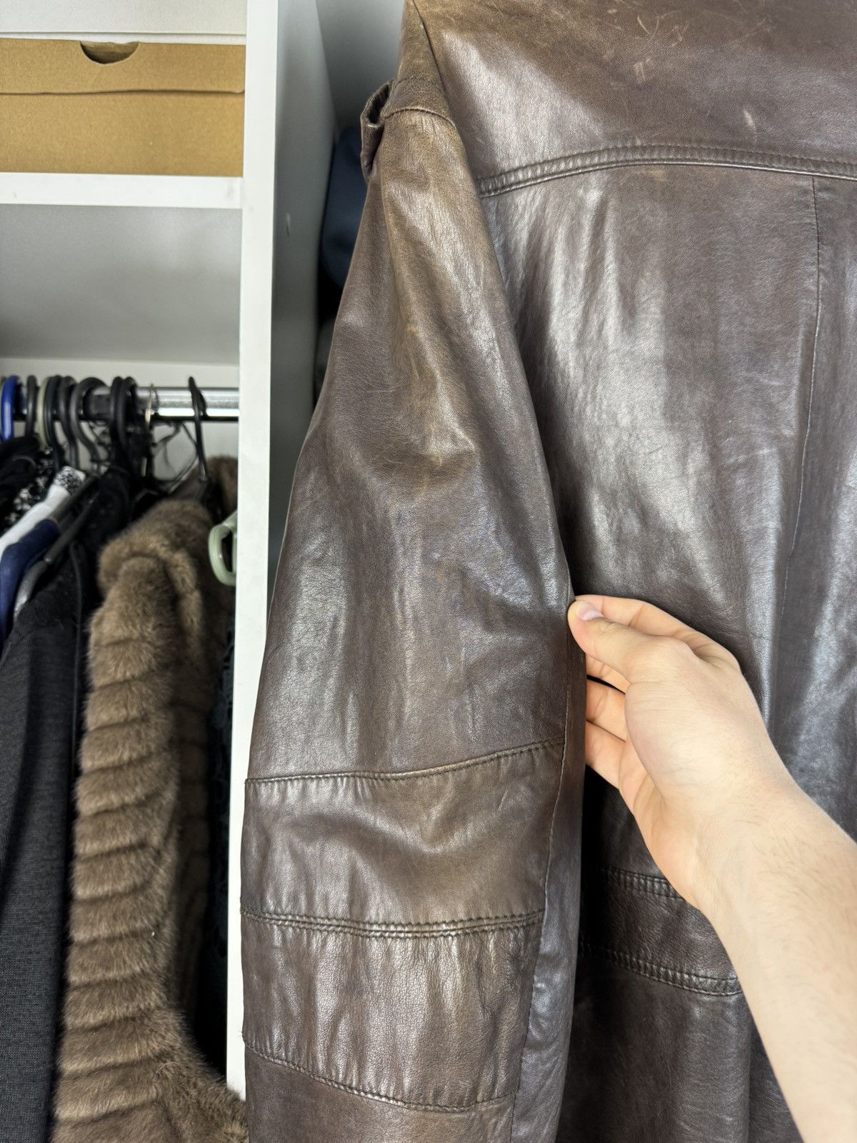 Hugo Boss Hugo Boss Men's Brown Genuine Leather Field Jacket Size US L / EU 52-54 / 3 - 20 Thumbnail