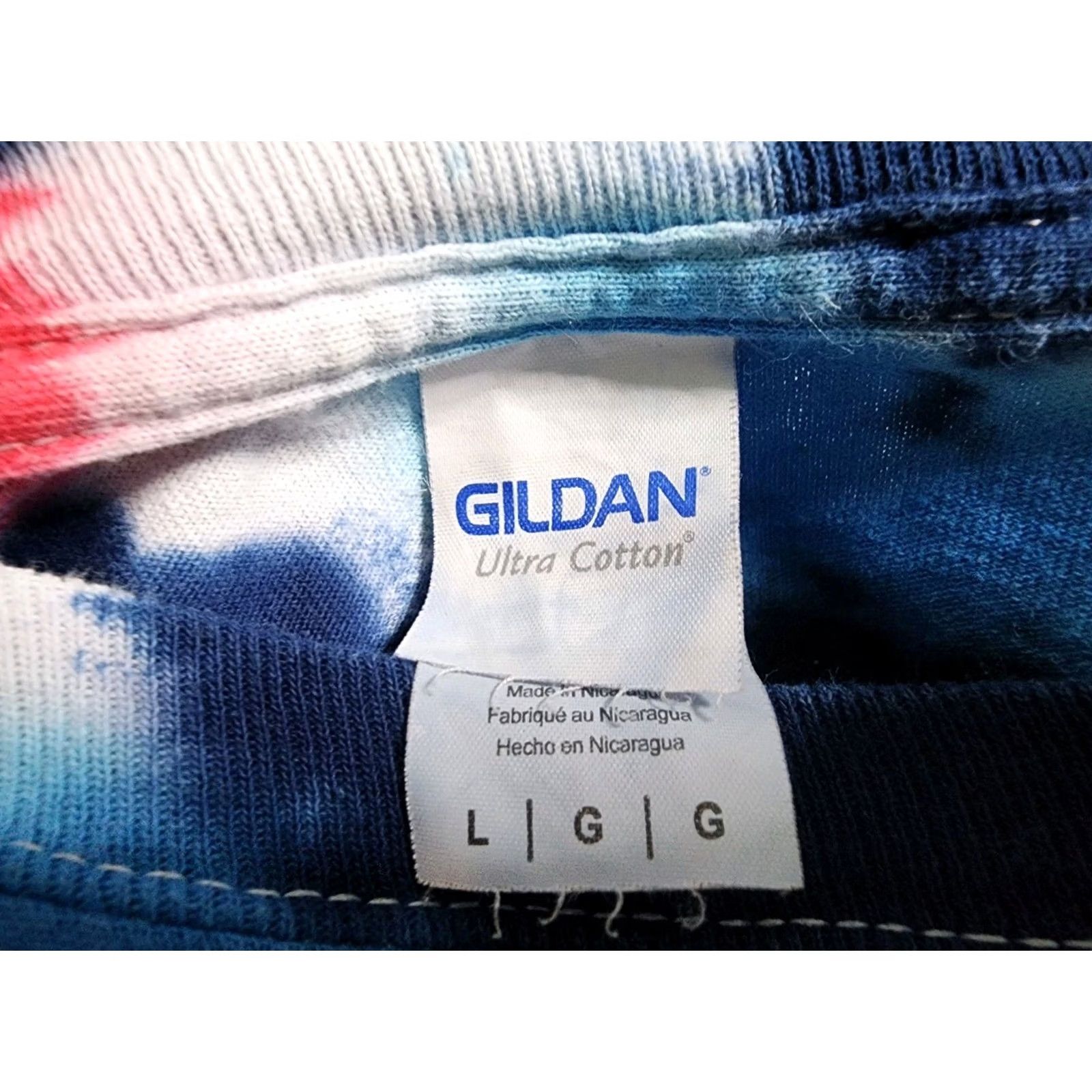 Gildan Gildan Mens T-Shirt Long Sleeve Crew Neck Tie Dye Pirate Skull 2 Sided Multicolor Size US L / EU 52-54 / 3 - 5 Thumbnail