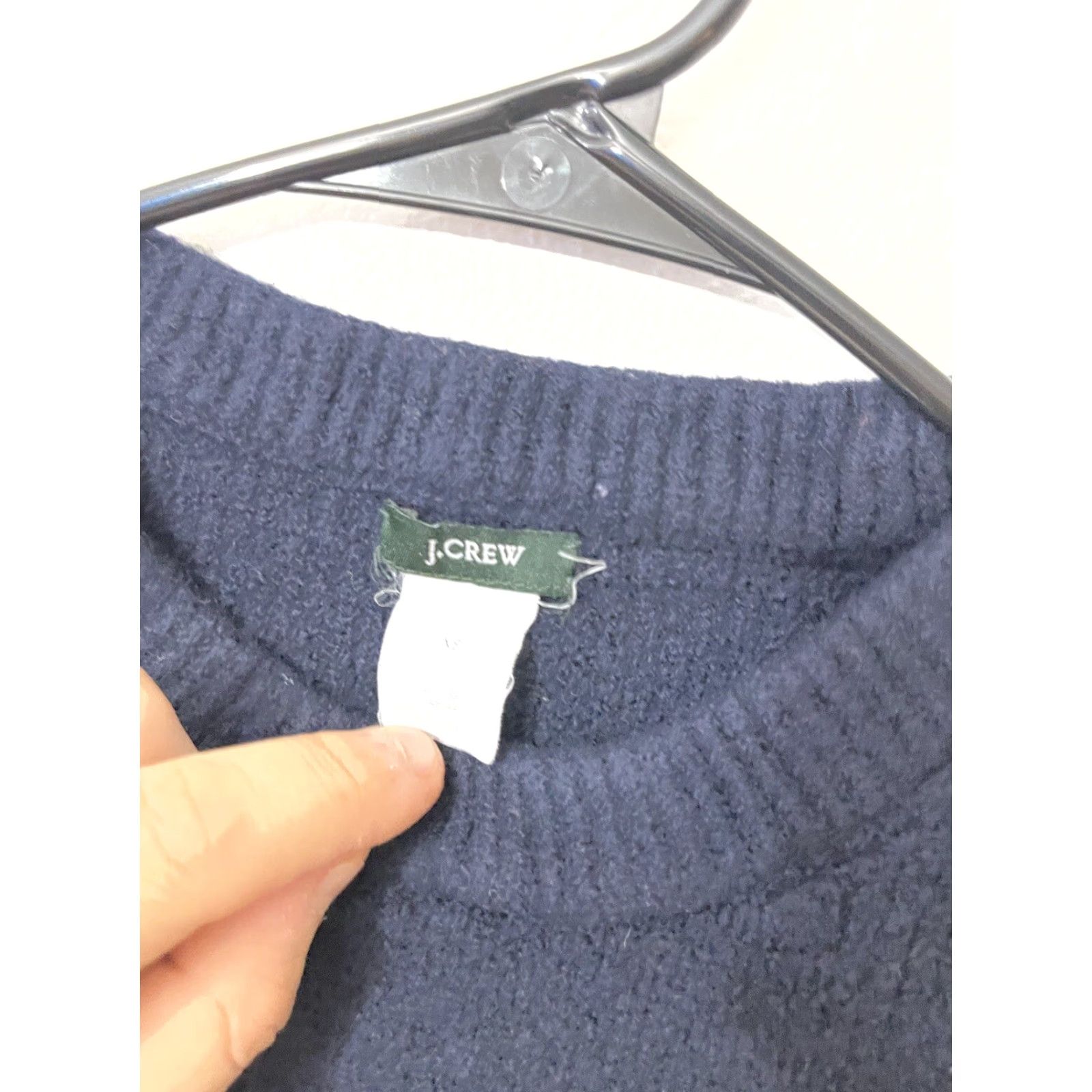 J.Crew VINTAGE J.Crew navy Merino wool Sweater XS Women Pullover Button Shoulder Blue 90s Womens Size XS / US 0-2 / IT 36-38 - 2 Thumbnail