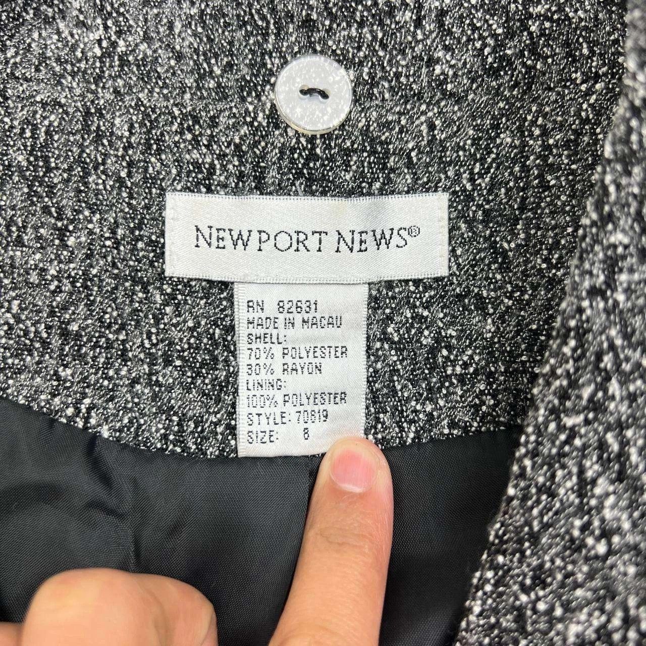 Other Vintage Newport News Blazer Jacket Women 8 Gray Speckled Size M / US 6-8 / IT 42-44 - 5 Thumbnail
