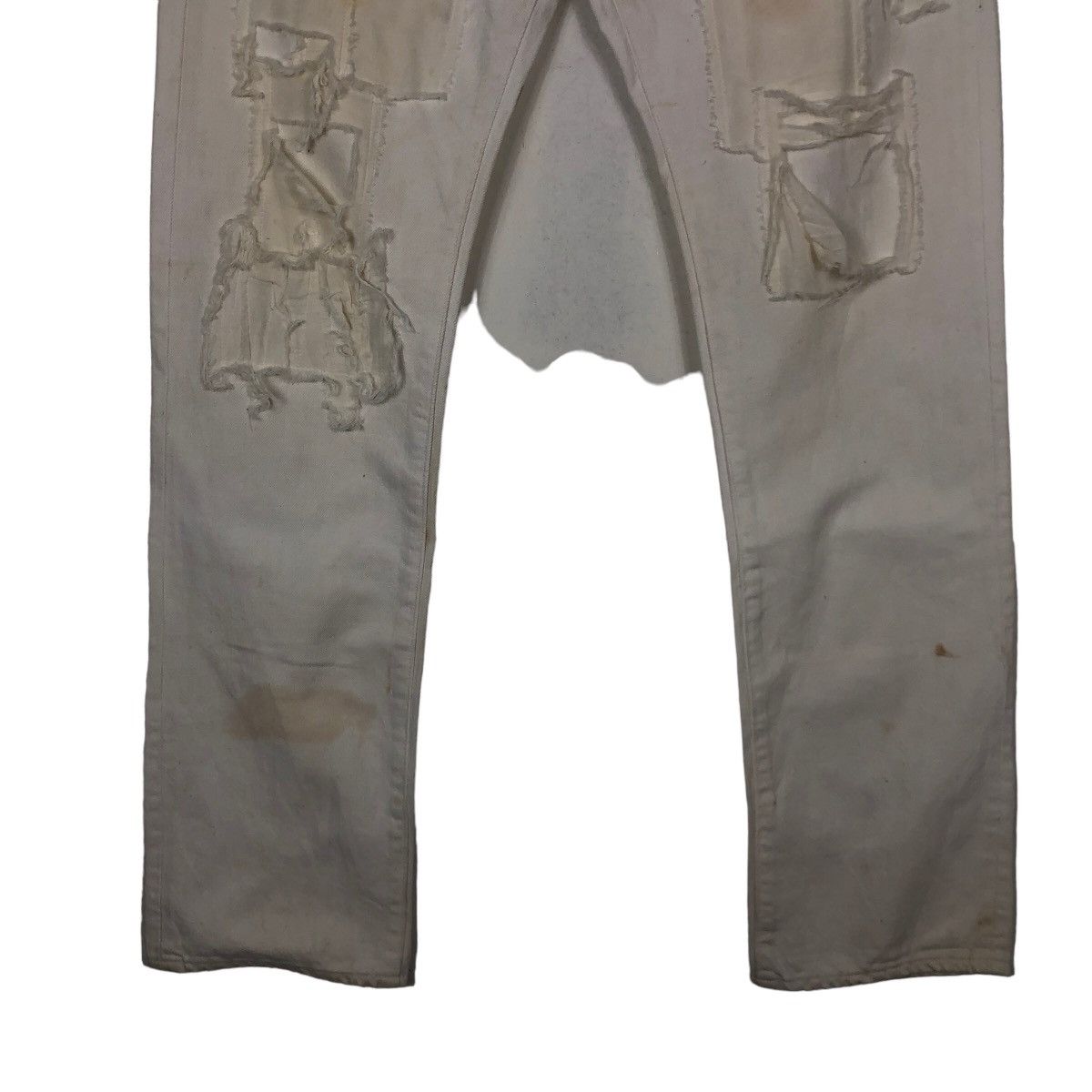 Japanese Brand 🔥Worn Rusty Design White Denim Johnbull Japan Size US 32 / EU 48 - 5 Thumbnail