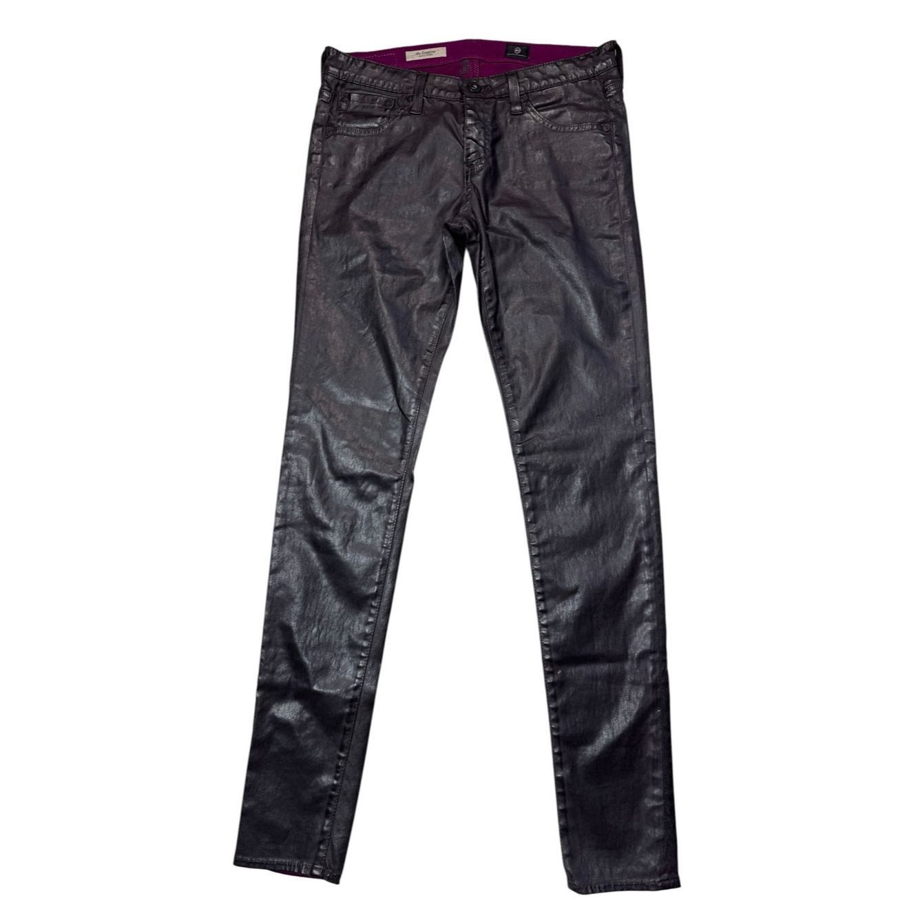AG Adriano Goldschmied AG Adriano Goldschmied The Legging Super Skinny Coated Purp Size 27" / US 4 / IT 40 - 2 Thumbnail