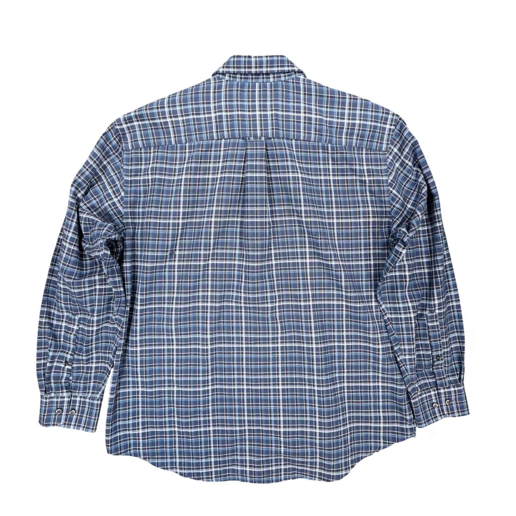 Vintage St. John's Bay Shirt Mens XL Blue Plaid Long Sleeve Button Up Iron Free Size US XL / EU 56 / 4 - 2 Thumbnail