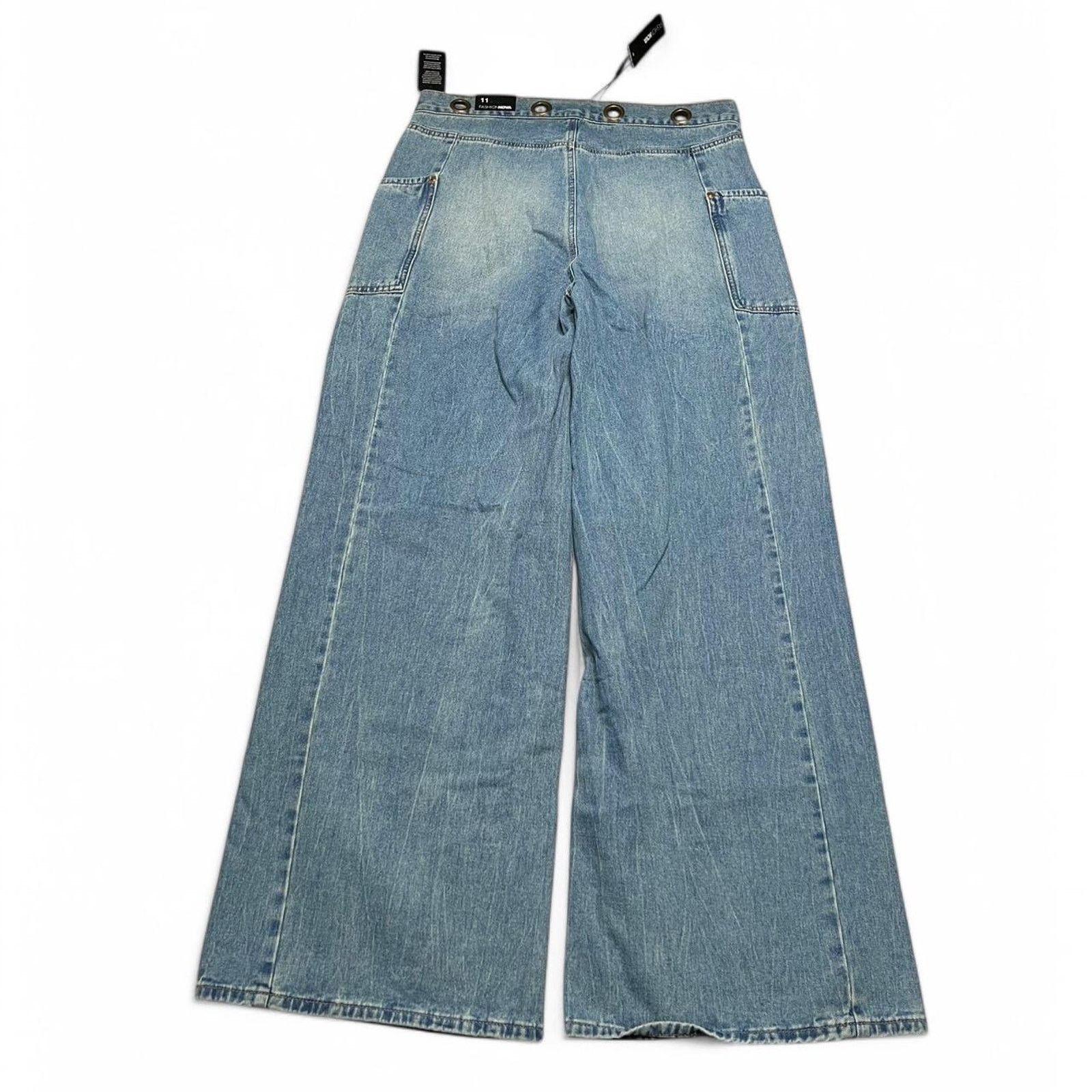 Fashion Nova Fashion Nova Women’s High Waisted Wide Leg Jeans NWT - 11 Size 32" / US 10 / IT 46 - 3 Thumbnail
