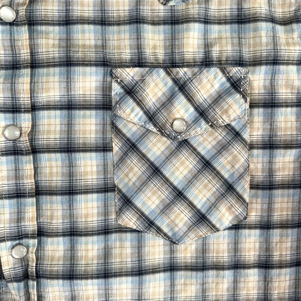 Vintage VINTAGE Senor De Los Cielos Western Shirt White Blue Plaid Adult LARGE Men Cotton Blend Button-Up with Pockets Cowboy Neckline Collared Snap Size US L / EU 52-54 / 3 - 4 Thumbnail