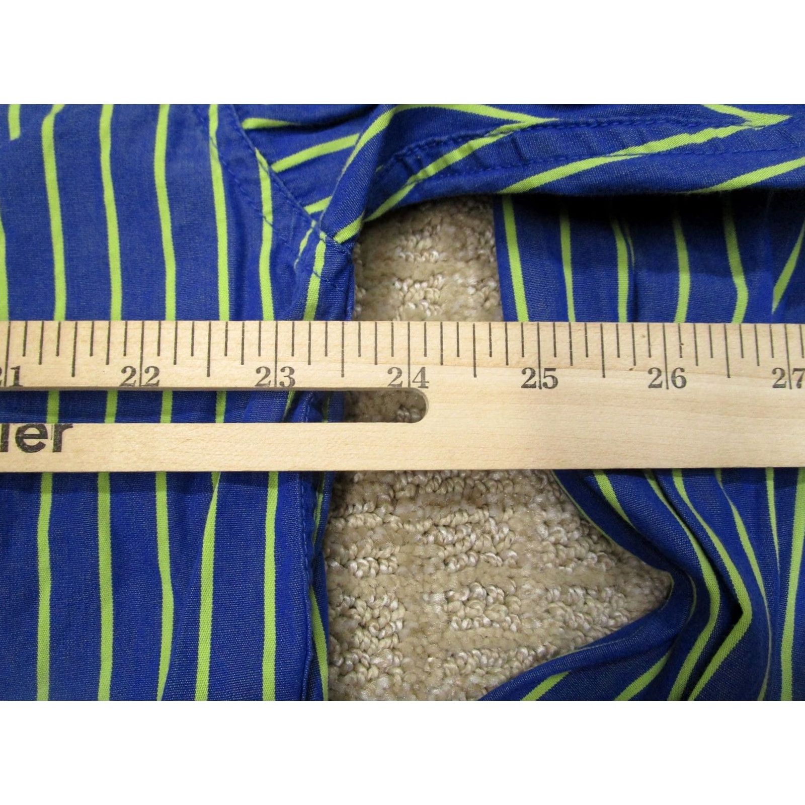 Vintage Cinch Shirt Mens Large Blue Striped Button-Down Western Paisley Embroidered Cuffs - Casual Dress Shirt Size US L / EU 52-54 / 3 - 6 Thumbnail