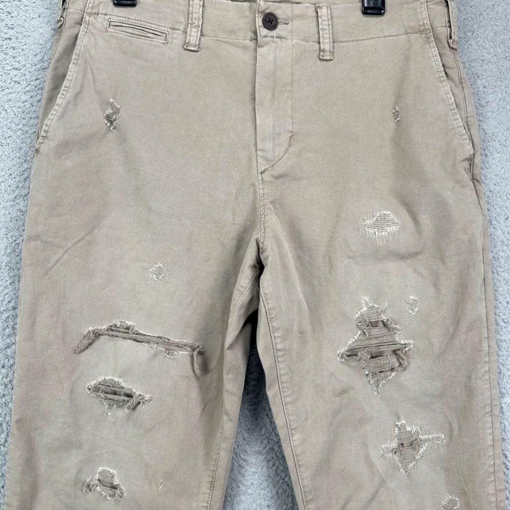 Vintage VINTAGE American Eagle Khaki Pants Men 32X34 Beige Slim Fit Destroyed Stretch Casual NEW Size US 32 / EU 48 - 3 Thumbnail