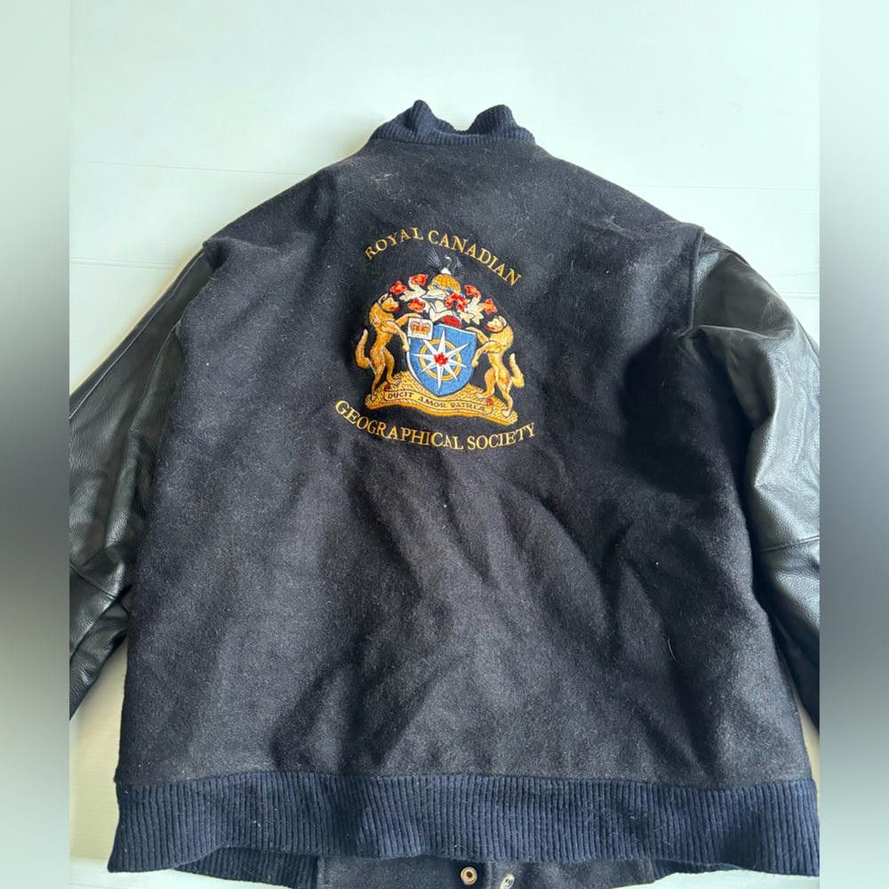 Designer Vintage National Geographic Wool Leather Jacket Size US M / EU 48-50 / 2 - 1 Thumbnail