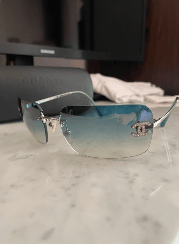 Chanel CHANEL Sunglasses 4017-D Rimless Rhinestone Size ONE SIZE - 6 Thumbnail