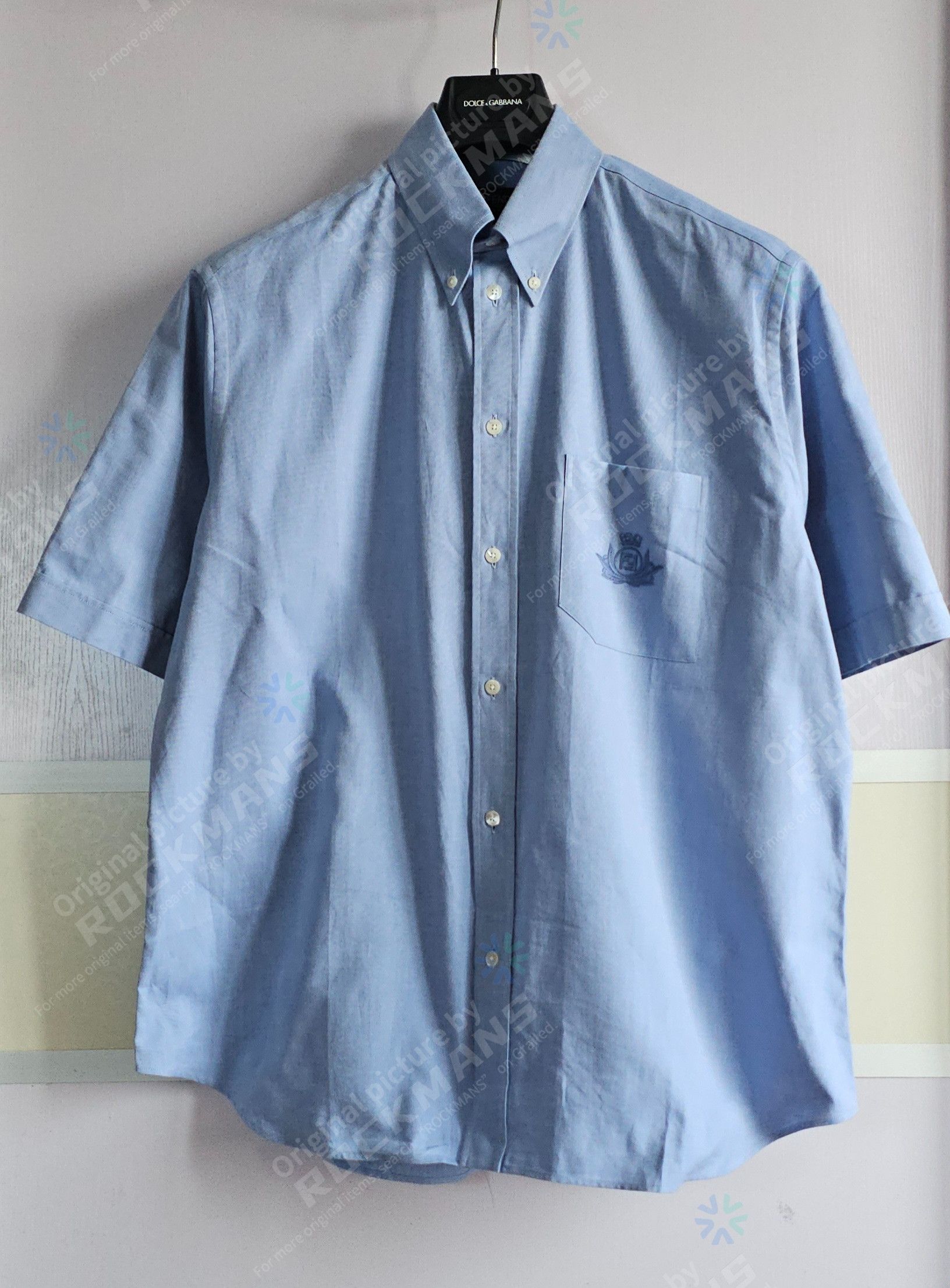 Fendi Fendi Light Blue Oxford Short-sleeve OS Shirt Size L Size US L / EU 52-54 / 3 - 2 Thumbnail