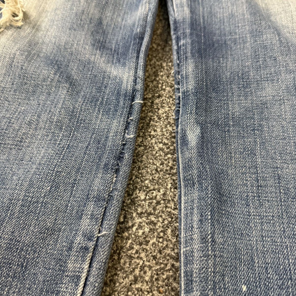 Japanese Brand 🔥 Vintage 80s Wide Leg Wrangler Faded Distressed Denim Size US 36 / EU 52 - 5 Thumbnail