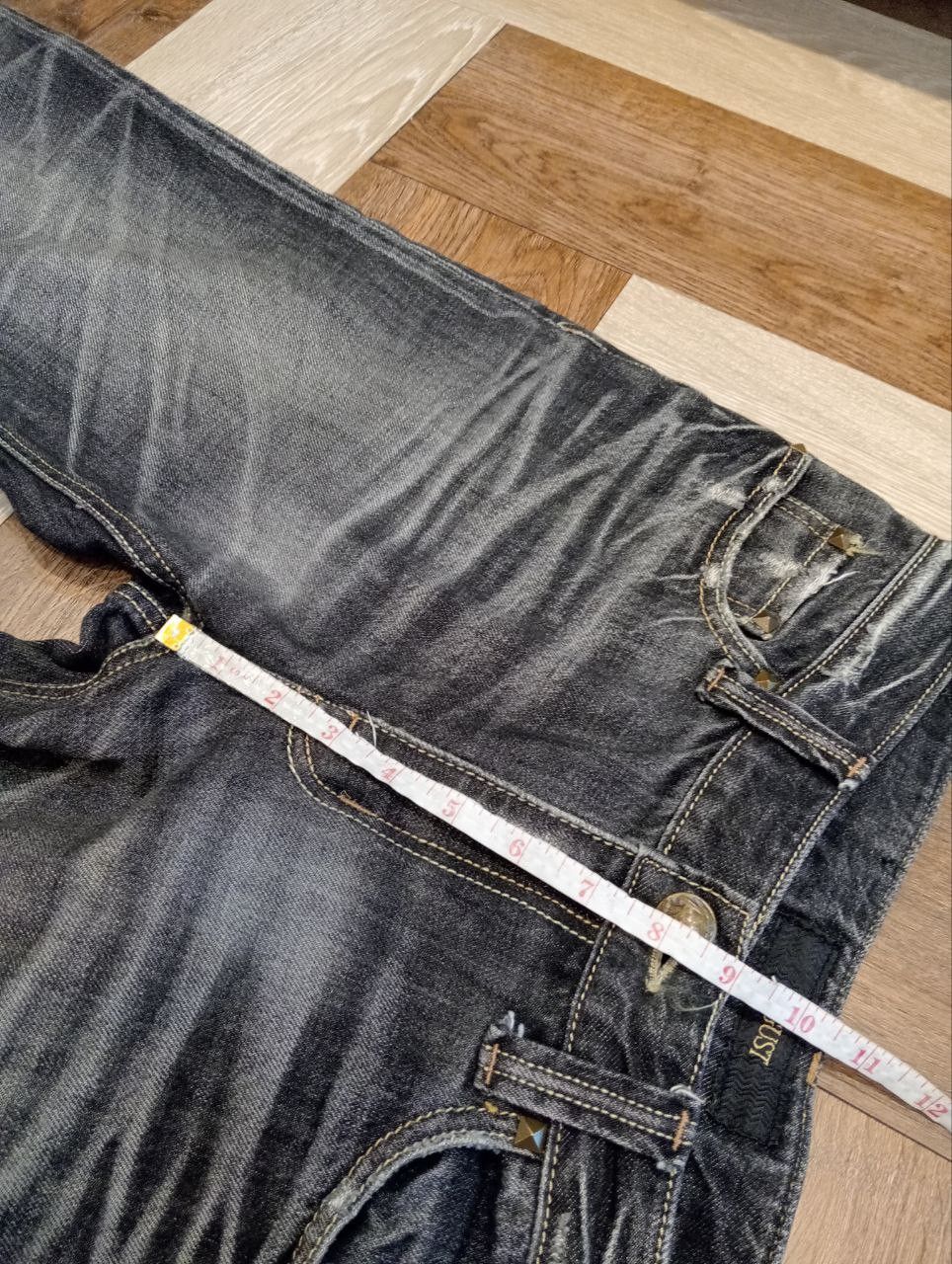 If Six Was Nine JAPANESE LAGUST FLARED DISTRESSED WASHED DENIM JEANS Size US 32 / EU 48 - 19 Thumbnail