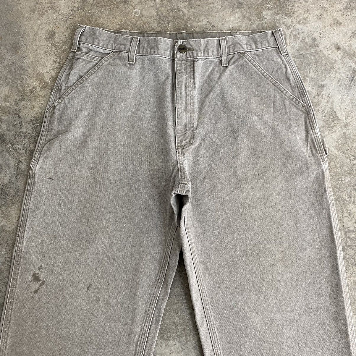 Carhartt × Vintage Vintage Carhartt Desert Grey Carpenter Workwear Pants Size US 35 - 4 Thumbnail