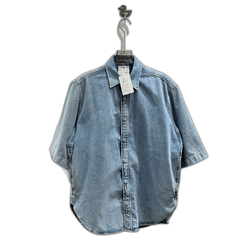 Acne Studios Acne Studio Blue Short Sleeve Shirt Jacket Size US L / EU 52-54 / 3 - 1 Thumbnail