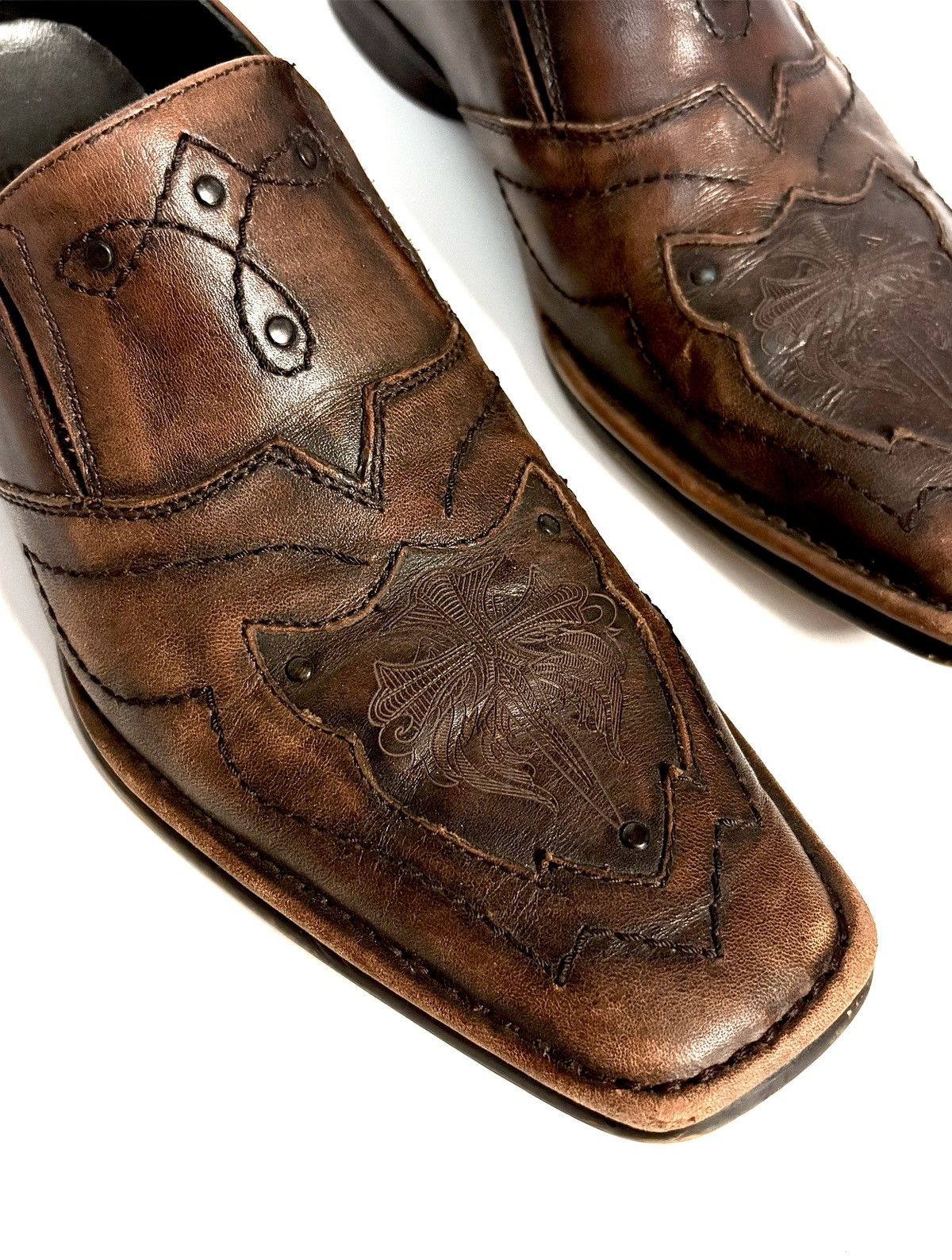 Mark Nason Mark Nason Leather Rock N’ Roll Square Toe Dress Shoes Size US 9 / EU 42 - 4 Thumbnail