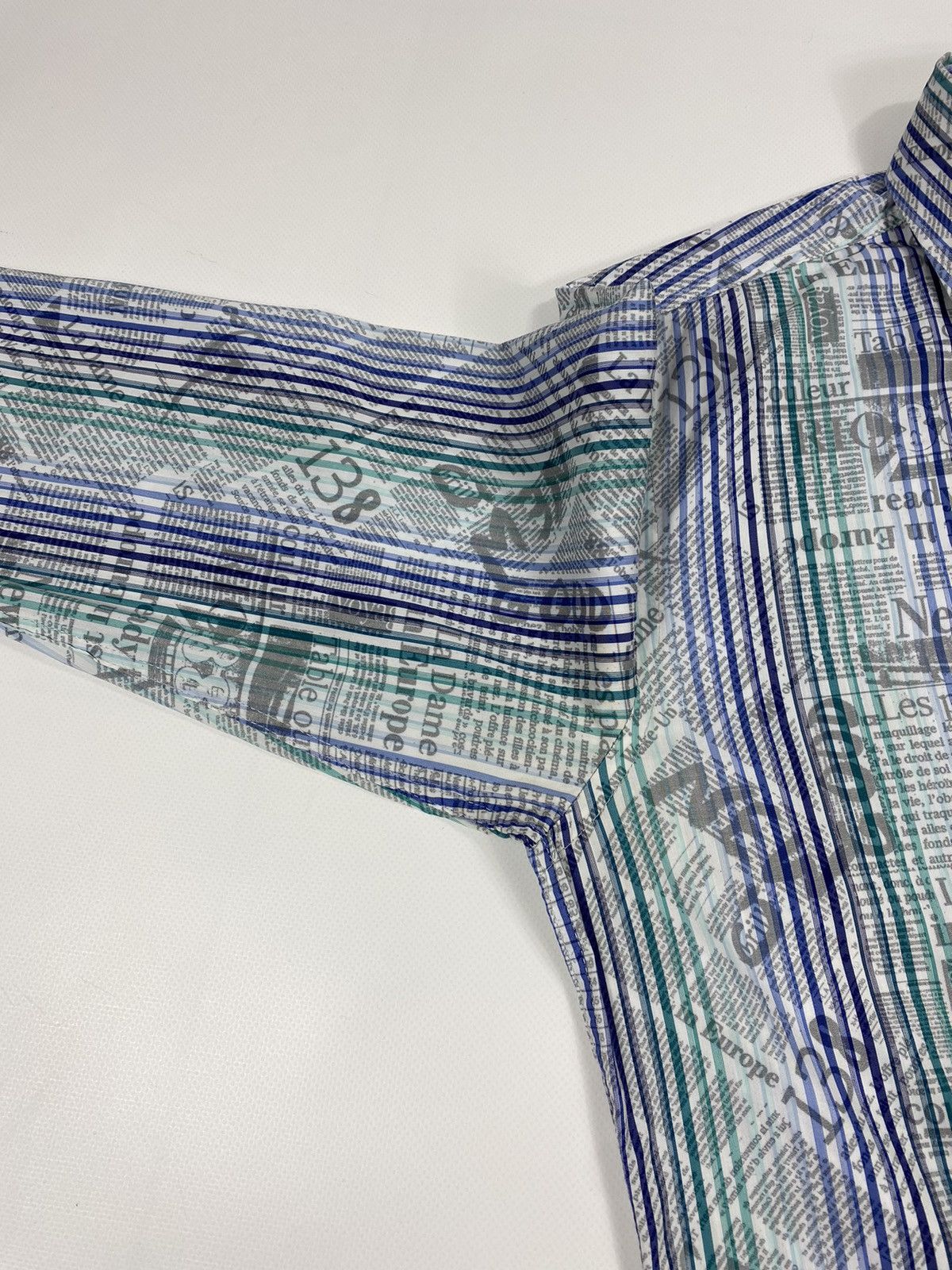 Desigual 🔥LASTDROP🔥 Newspaper Gazette Galliano Style Striped Shirt Size US S / EU 44-46 / 1 - 6 Thumbnail