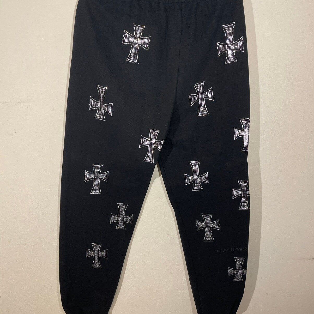 Unknown London UNKNOWN LONDON Cross Rhinestone Sweatpants | Grailed