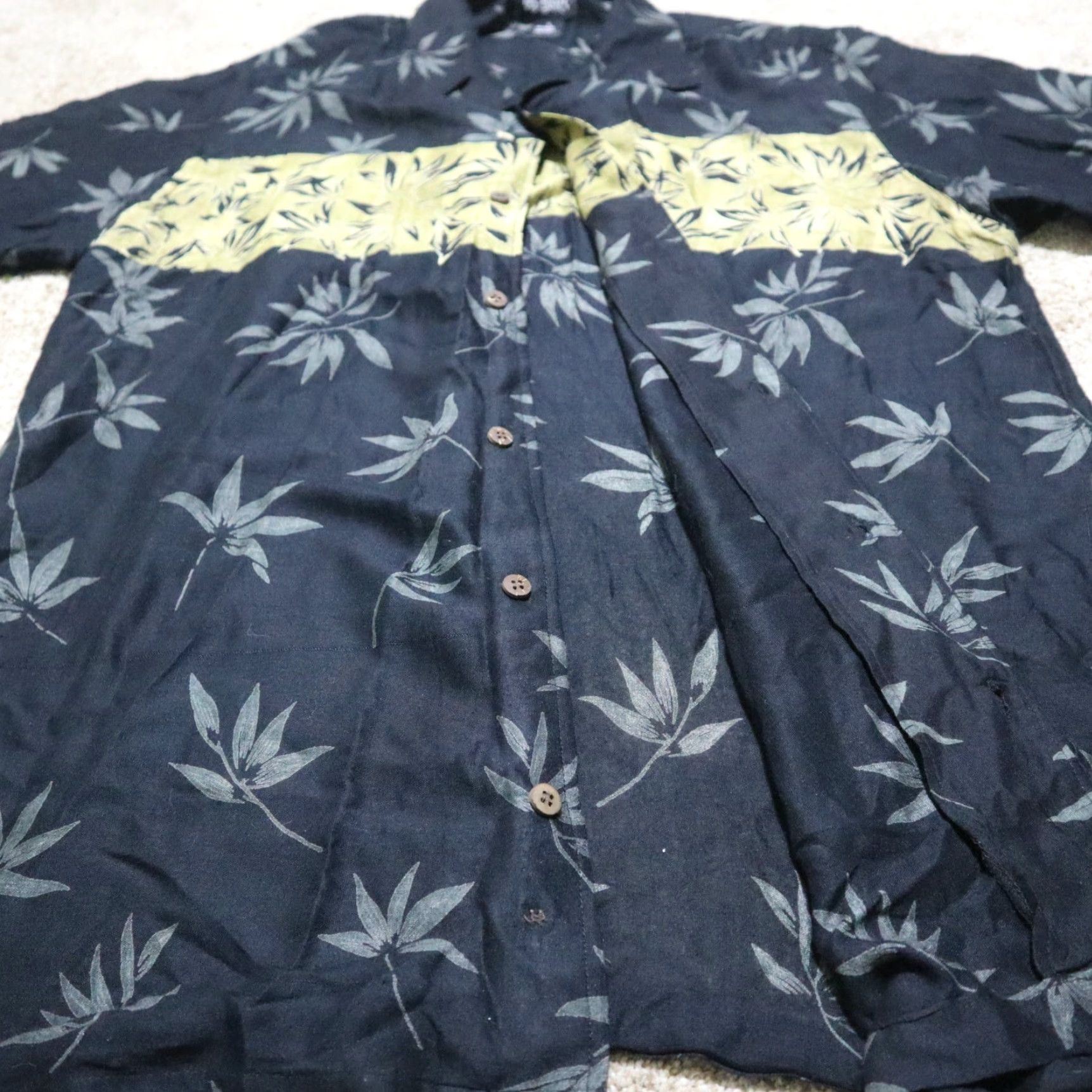 Asics PB Basics Shirt Women's L Black Button-Up Casual 100% Cotton Hawaiian Size L / US 10 / IT 46 - 3 Thumbnail