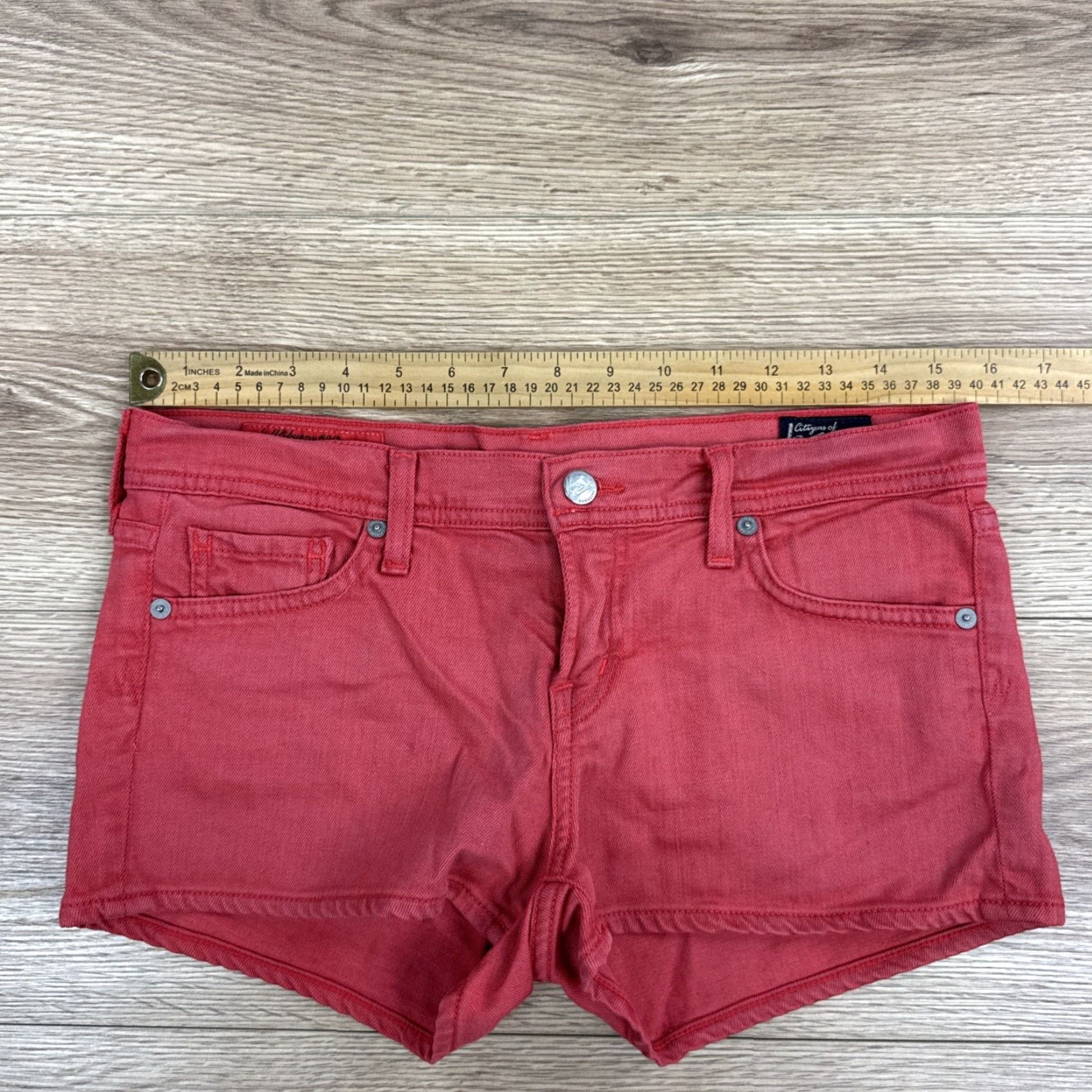 Citizens Of Humanity VINTAGE Citizens of Humanity Womens Jerome Dahan Skull Bunny #912 Stretch Shorts Sz 29 Pink Boyfriend Low Rise Regular Inseam 1.5" Womens Size 29" - 5 Thumbnail