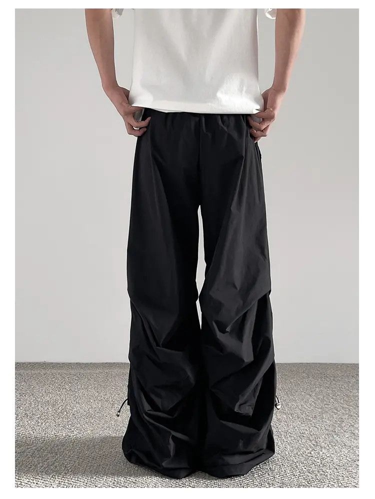 Japanese Brand × Jean Black Baggy Stacked Pants, Pleated Chunky Pants Size US 32 / EU 48 - 1 Thumbnail
