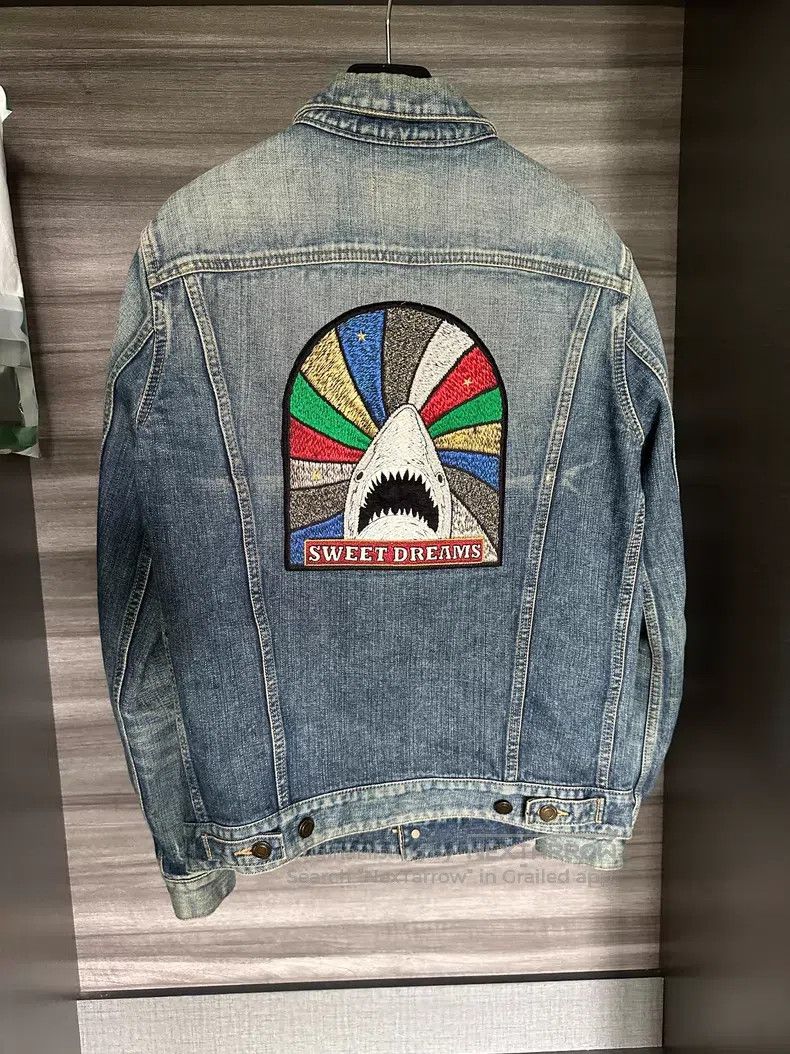 Saint Laurent Paris Saint Laurent Paris Shark Embroidered Washed Denim Jacket Size US M / EU 48-50 / 2 - 3 Thumbnail
