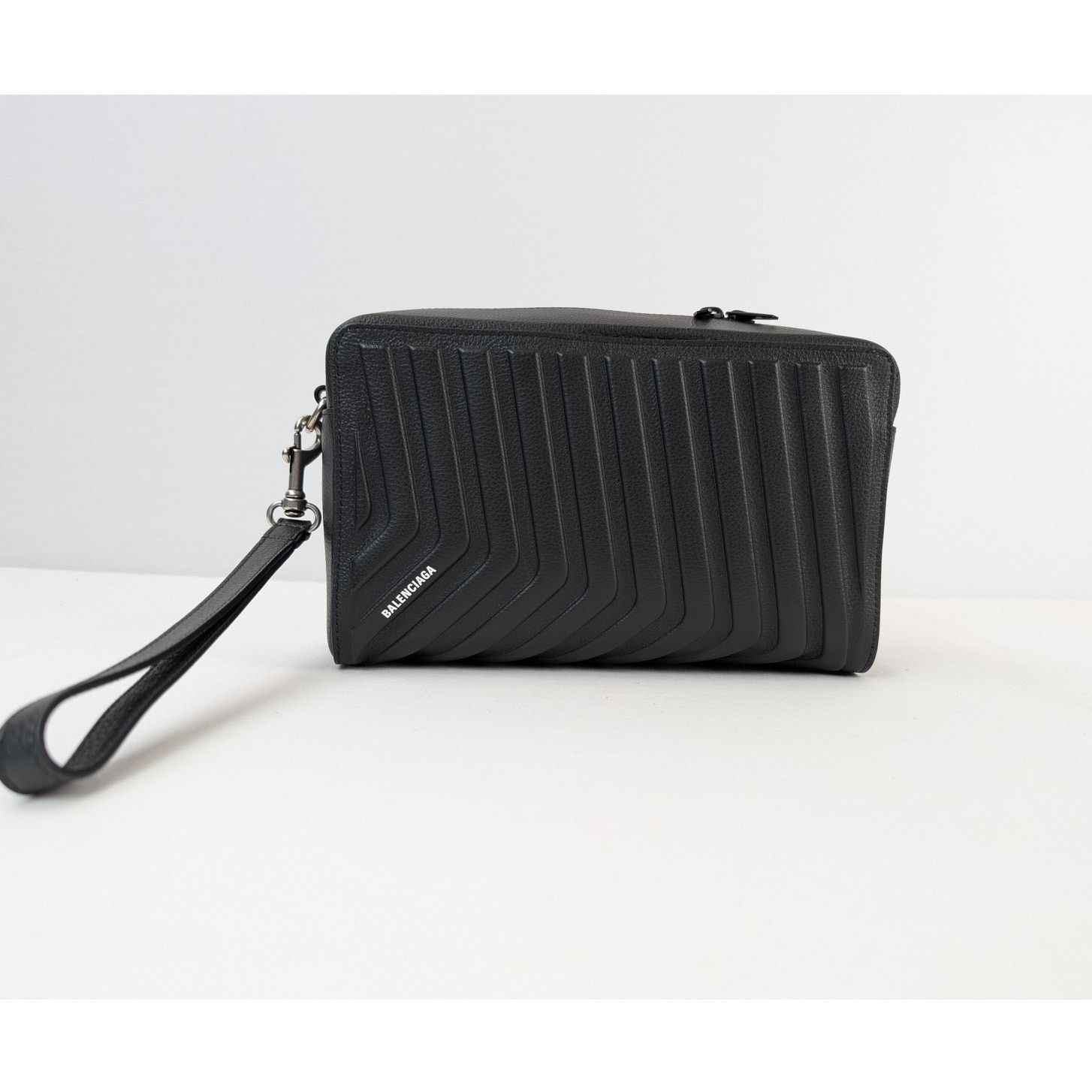 Balenciaga o1rshd1 Size: OS/ Chevron Car Print Embossed Leather Handbag Size ONE SIZE - 1 Thumbnail