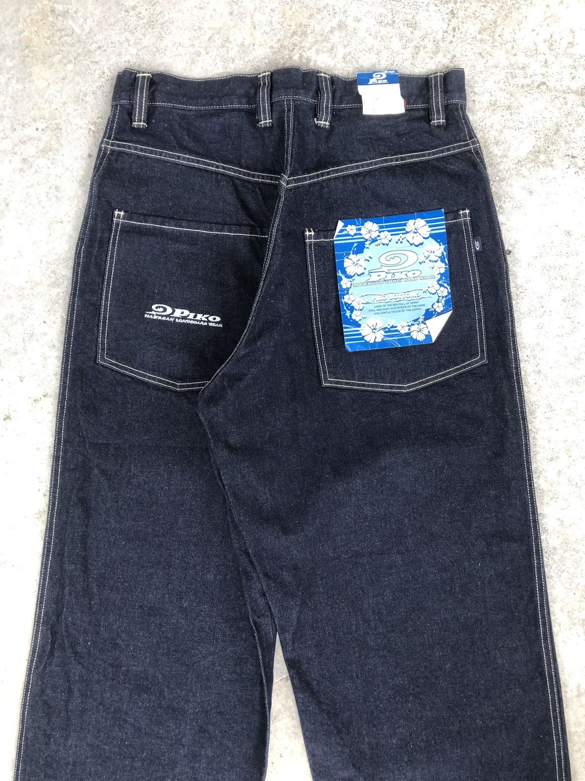Vintage Baggy Jeans Piko Hip Hop Embroidered Logo Size US 31 - 8 Thumbnail