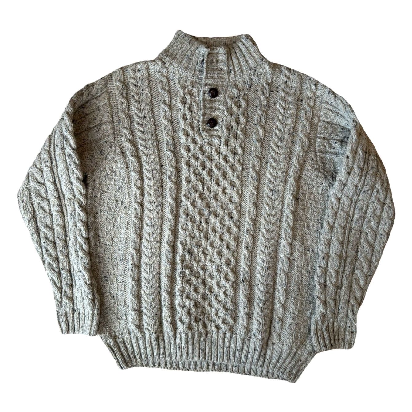 Vintage VINTAGE LL Bean Aran Knit Sweater XL Beige Fisherman Heavy Wool Pullover Minimalist Size US XL / EU 56 / 4 - 2 Thumbnail