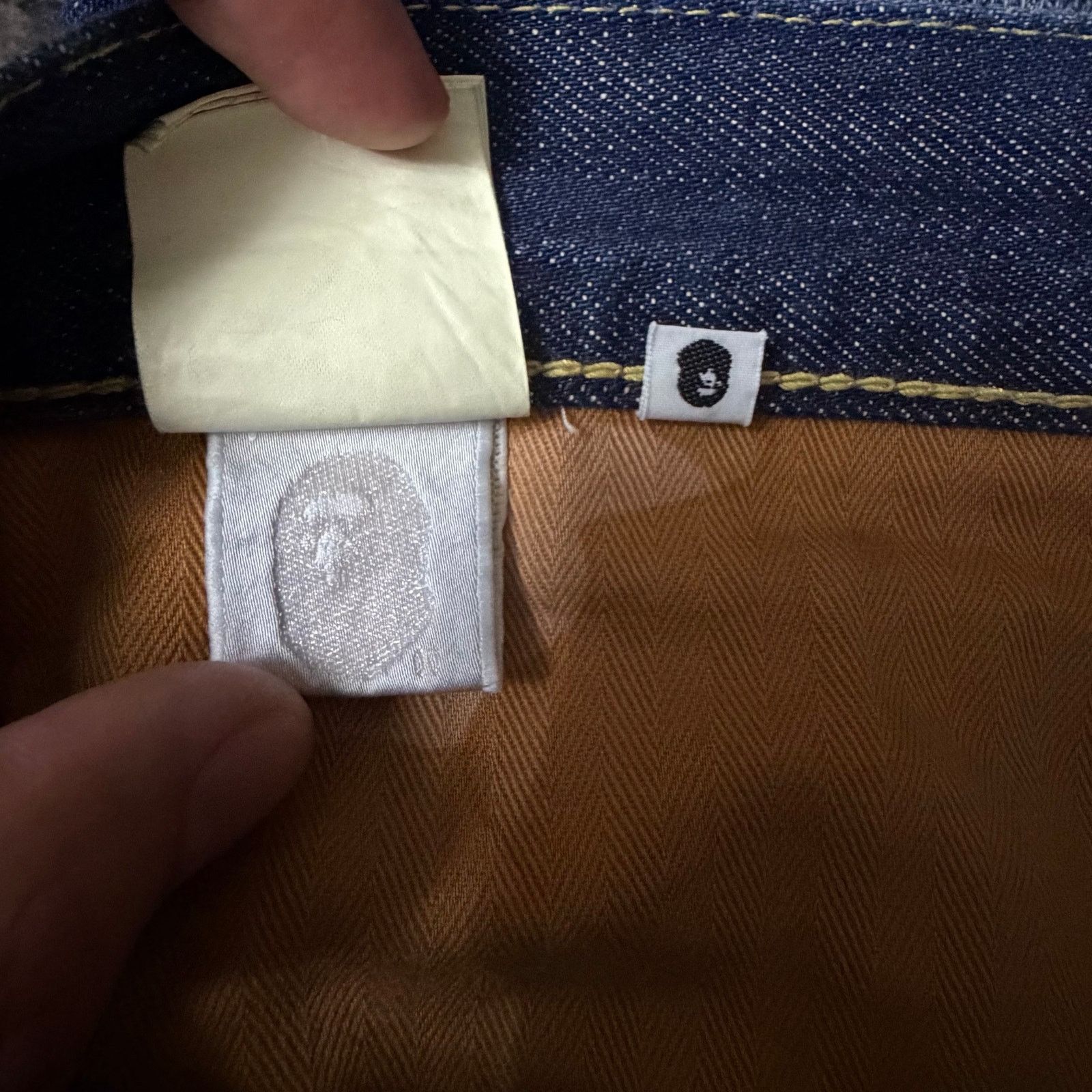 Bape A Bathing Ape bape paint spell out ape logo design jeans Size US 31 - 9 Thumbnail
