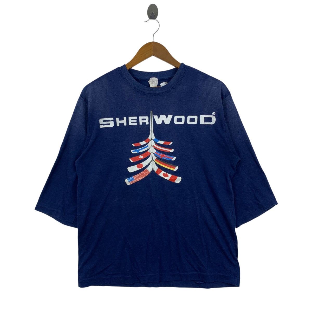 Vintage Vintage SHERWOOD Countries Three Quarter 3Q Sleeve Tshirt Size US M / EU 48-50 / 2 - 1 Thumbnail