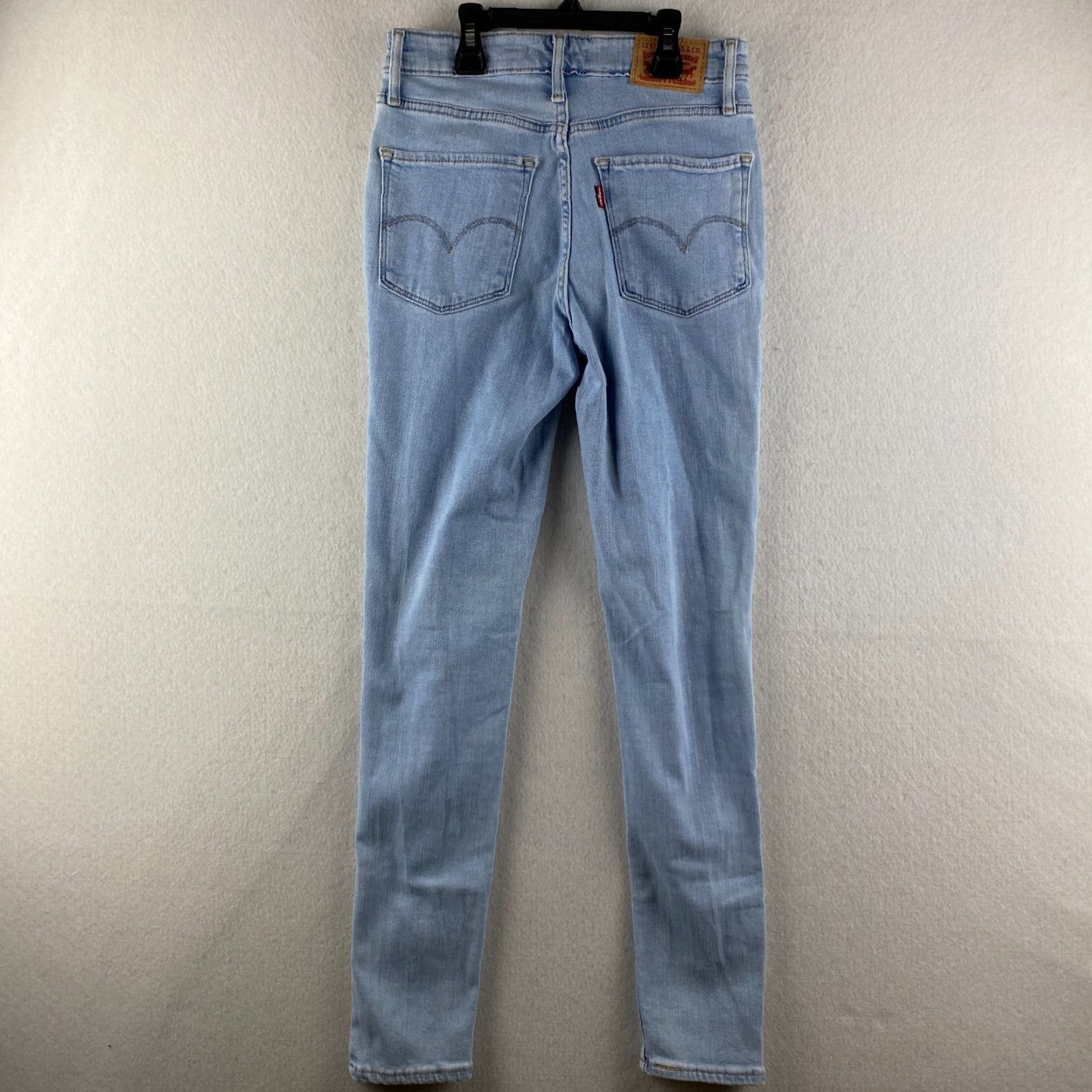 Levi's Levi's 721 High Rise Skinny Jeans Womens 24 Blue Denim 5-Pocket Distressed Slimming Stretch Leather Logo (Regular) Pants Size 42" / US 20 - 7 Thumbnail