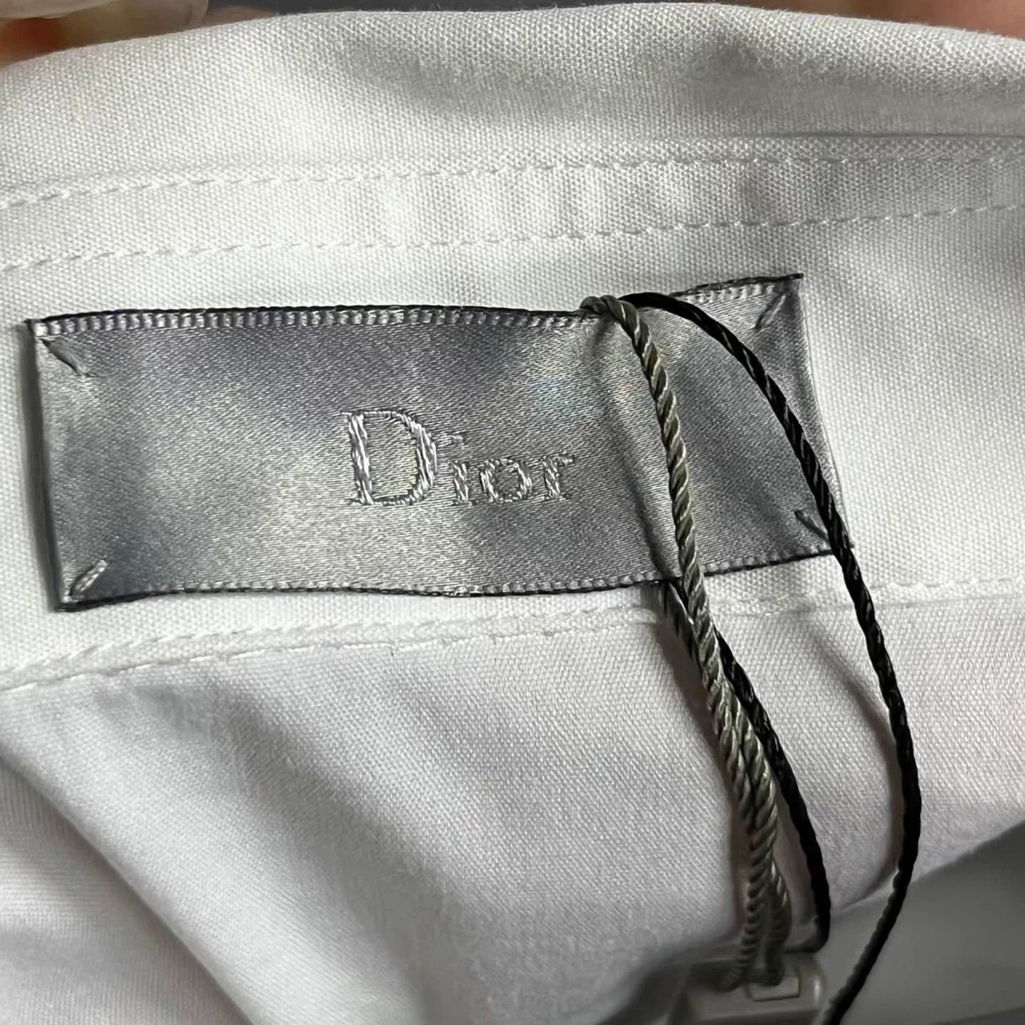 Dior Dior White Solid Lapel Casual Long Sleeve Shirt 41 Size US XS / EU 42 / 0 - 4 Thumbnail