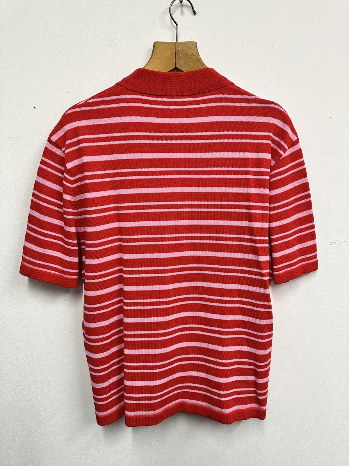 Zara Zara Red and Pink Striped Polo Shirt Size M / US 6-8 / IT 42-44 - 2 Thumbnail