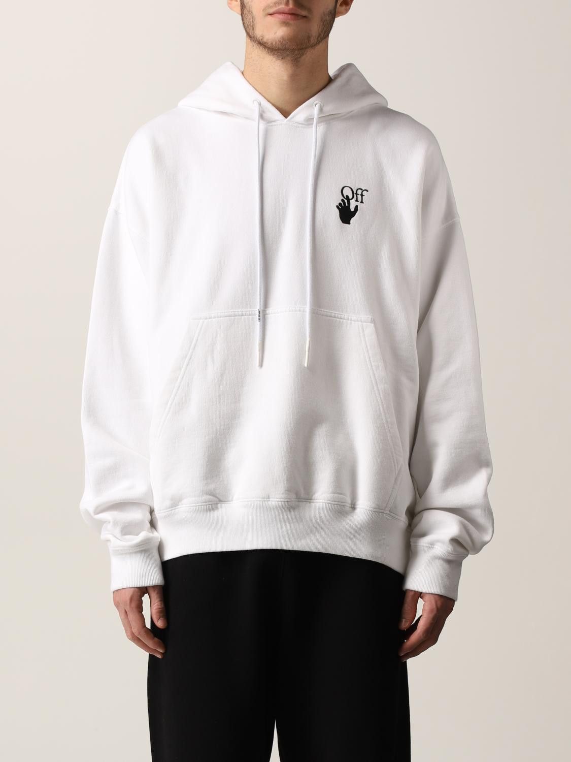 Off-White White Embroidered Cut Here Logo Oversized Skate Hoodie Size XS / US 0-2 / IT 36-38 - 2 Thumbnail