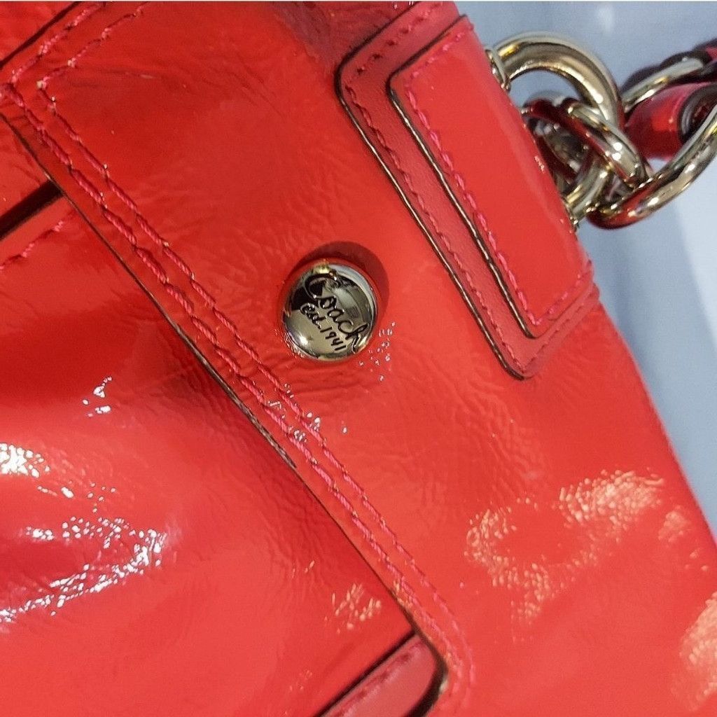 Coach Coach Peyton Patent Leather Turnkey Carryall Coral handbag Size ONE SIZE - 4 Thumbnail