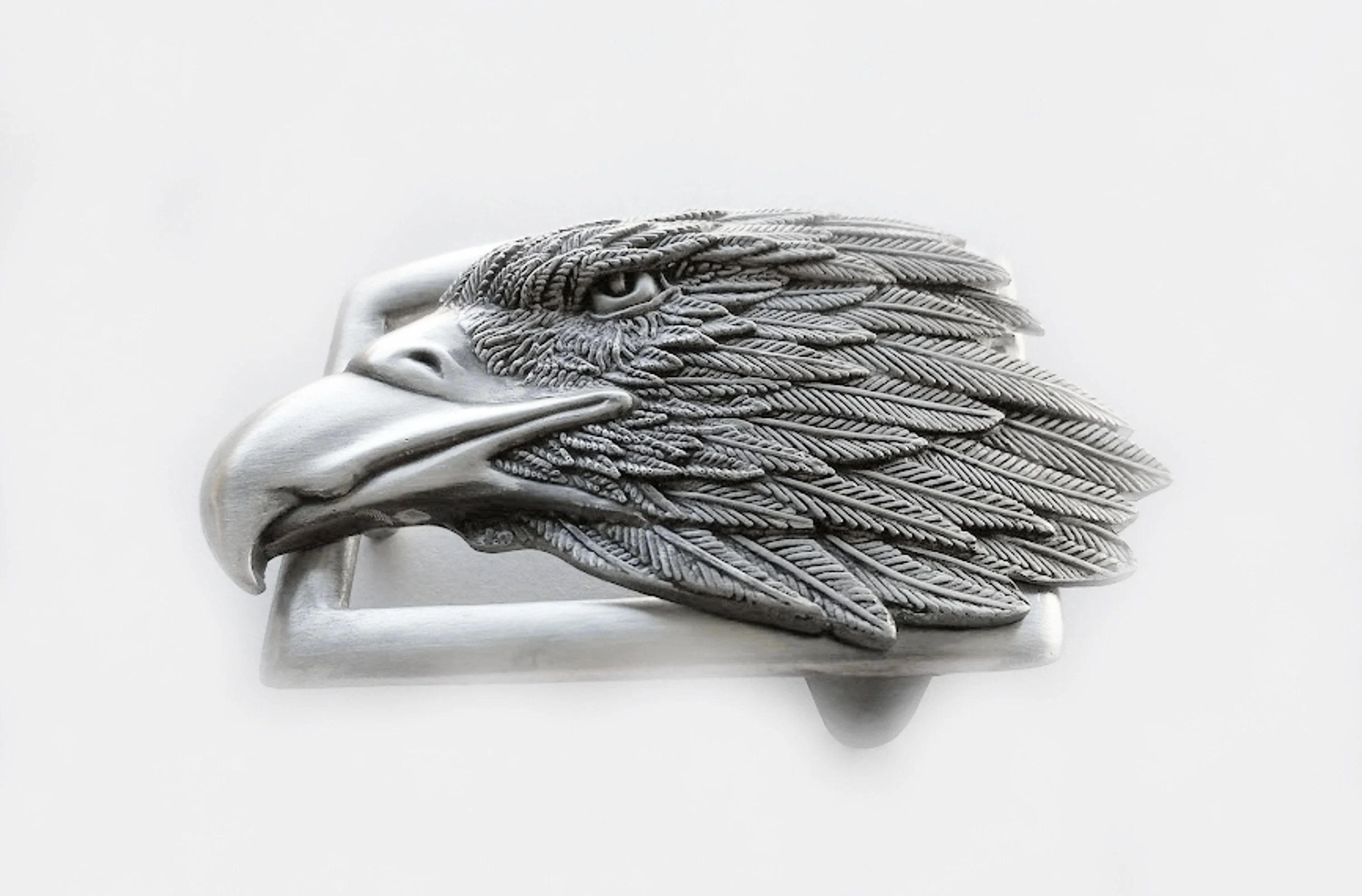 Other Men's silver belt buckle eagle head design .925 stamped Size ONE SIZE - 2 Thumbnail