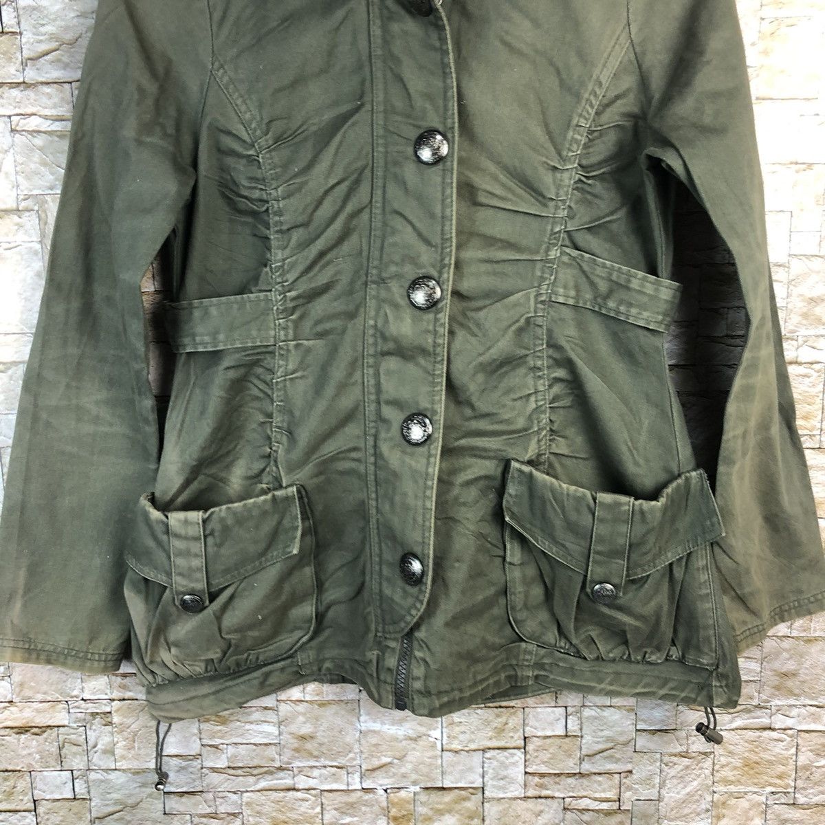Japanese Brand Backs Green Coats jacket Hoodie #A826 Size M / US 6-8 / IT 42-44 - 6 Thumbnail