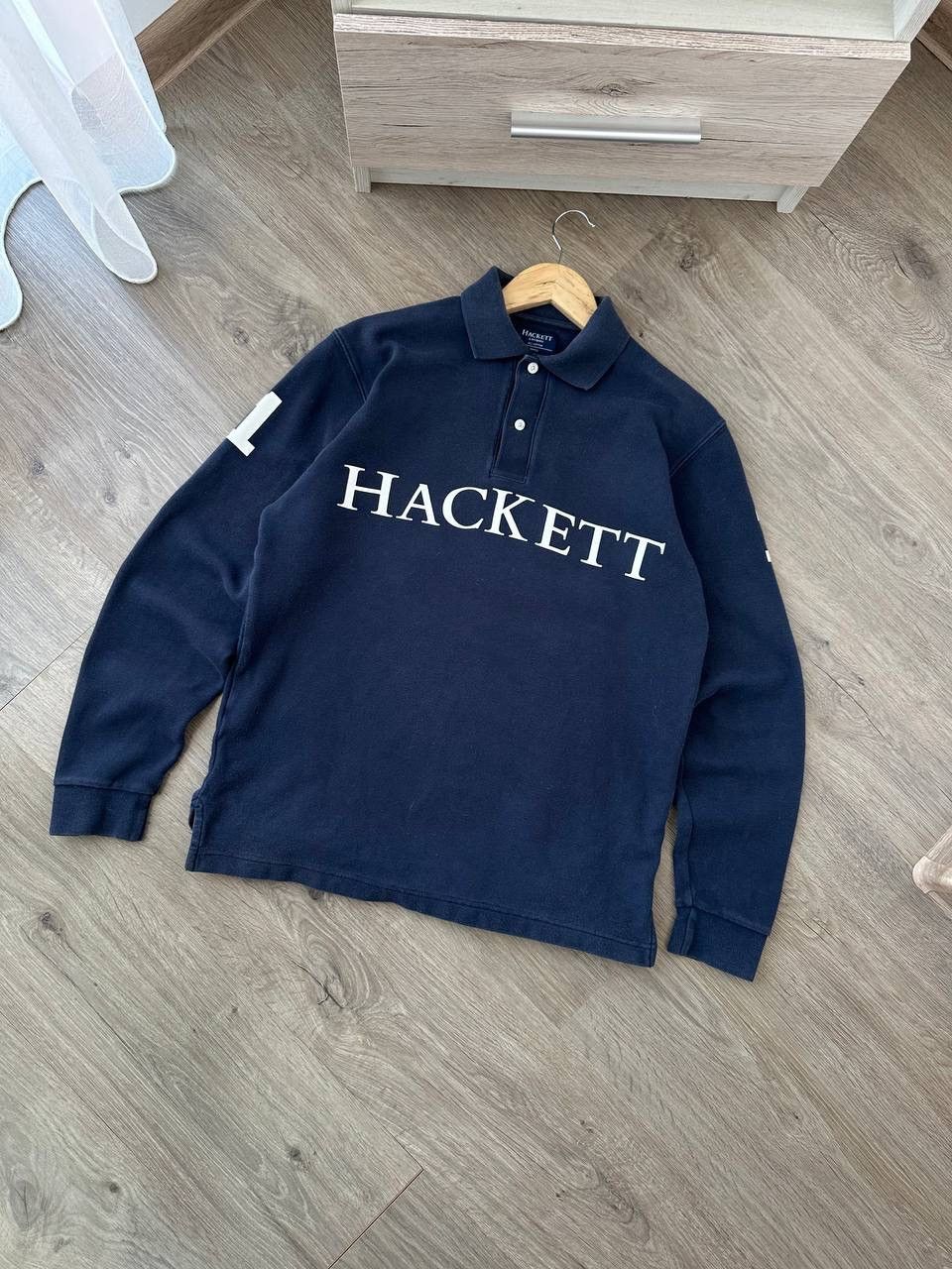 Hackett × Vintage Vintage Hackett 1 Blue Big Logo Rugby Sweatshirt Size US S / EU 44-46 / 1 - 11 Thumbnail