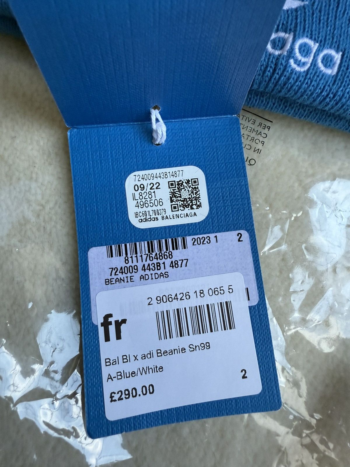 Adidas × Balenciaga Adidas Balenciaga x Demna blue logo beanie Grail Size ONE SIZE - 4 Thumbnail
