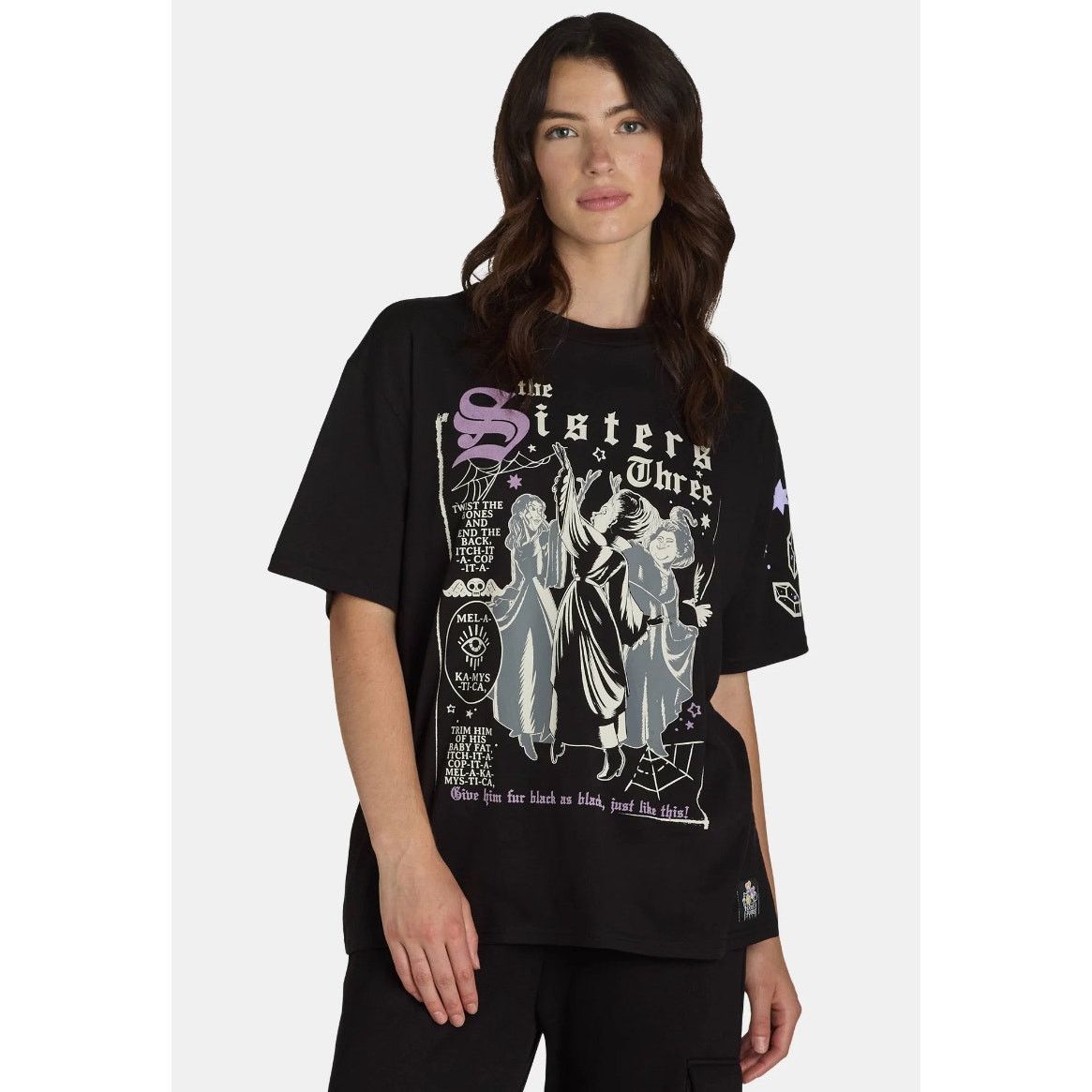 Disney Hocus Pocus Movie 3 Sisters Black Graphic T-Shirt Tee Top Size XXS / US 00 / IT 34 - 1 Thumbnail