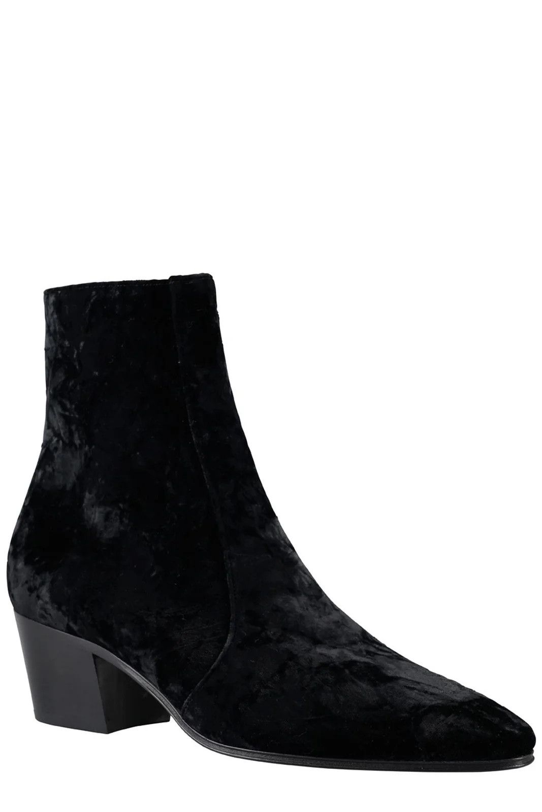 Saint Laurent Paris o1b1hav110924 Vassili Zipped Velvet Boots in Black Size US 9 / IT 39 - 2 Thumbnail