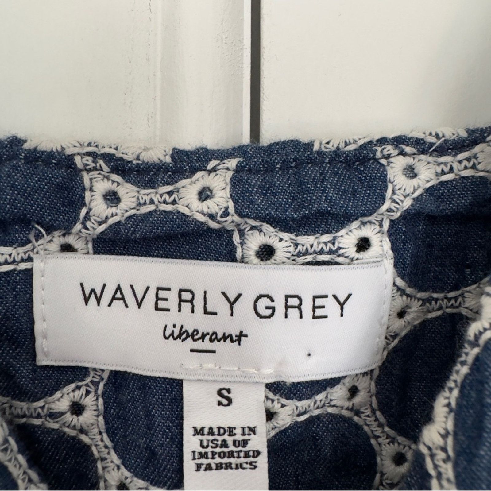 Other Waverly Grey Button Down Eyelet Circle Pattern Mini Dress S Size S / US 4 / IT 40 - 11 Thumbnail