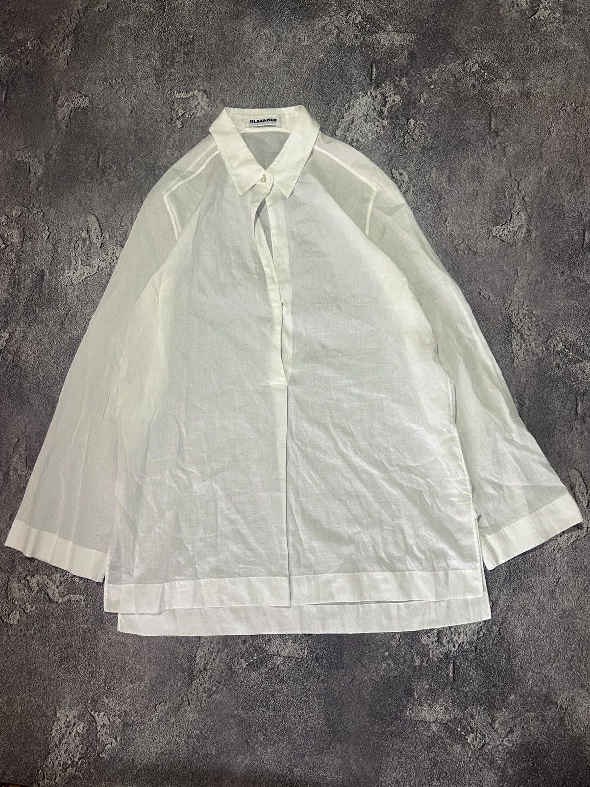Jil Sander Jil Sander 1/2 Button Up White Shirt Avant Garde Vintage Size XXS / US 00 / IT 34 - 1 Thumbnail