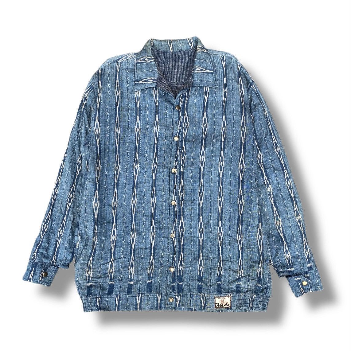 Vintage Vintage 90s Folk Art Woven Reversible Denim Chore Jacket. Size US XL / EU 56 / 4 - 1 Thumbnail