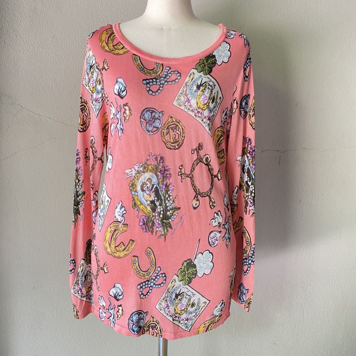 Karl Lagerfeld Karl Lagerfeld Pink Graphic Print Long Sleeve Top Size S / US 4 / IT 40 - 11 Thumbnail